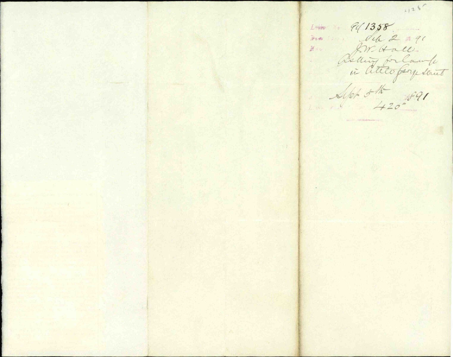 Asking for lamp in Little George Street - J W Hall