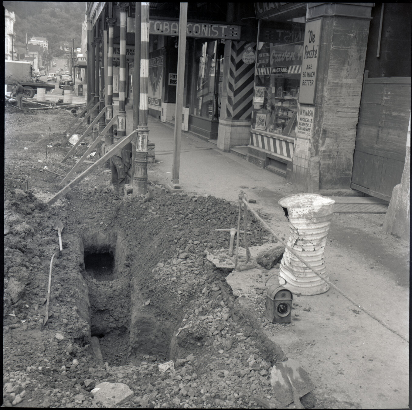 a. Street Repairs, Drainage, Ghuznee Street, Te Aro, Road works in progress