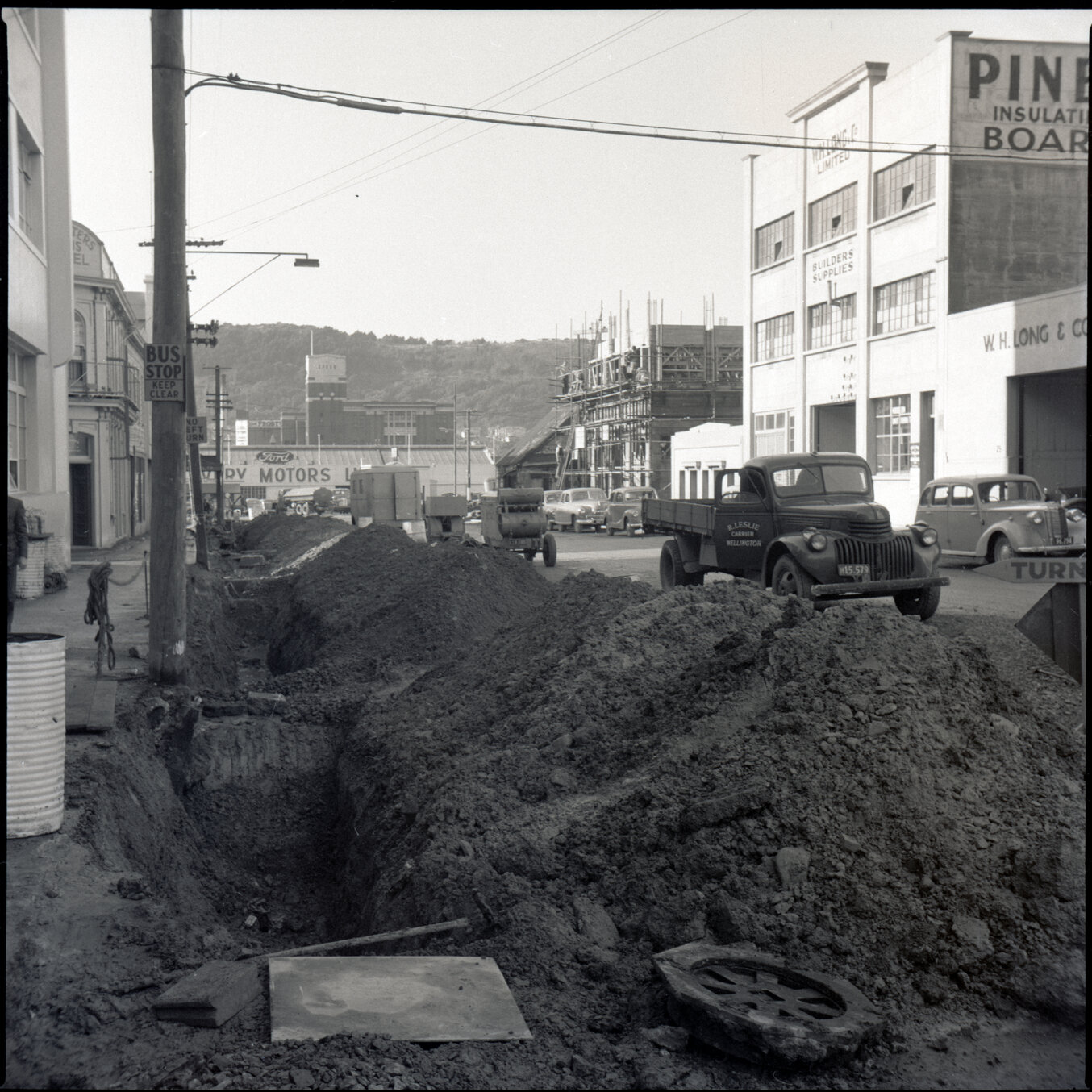 d. Street Repairs, Drainage, Ghuznee Street, Te Aro, Road works in progress