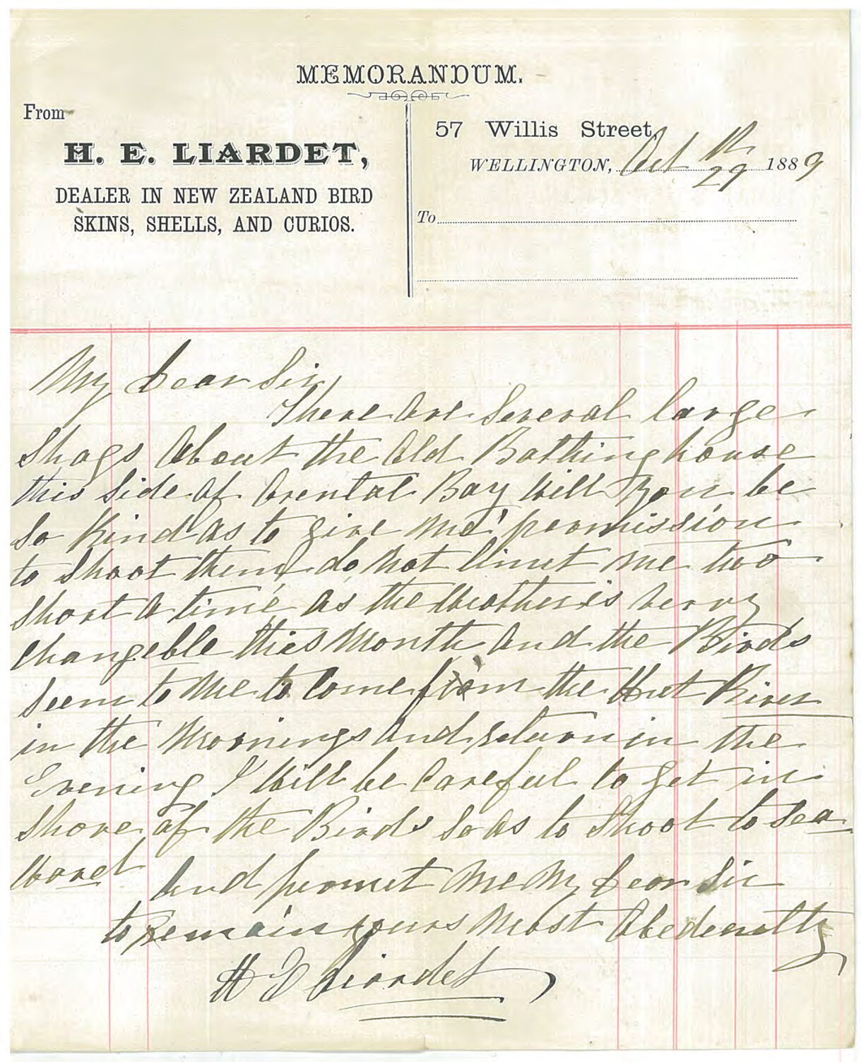 Asking permission to shoot shags - H E Liardet