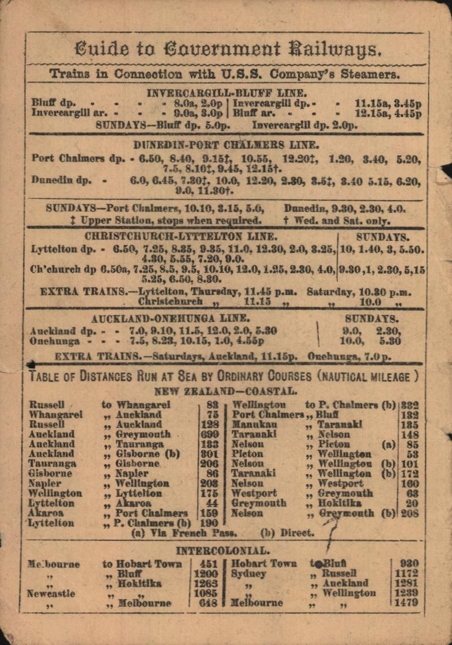 Guide to Government Railways, Trains in Connection with USS Companys Steamers - 2