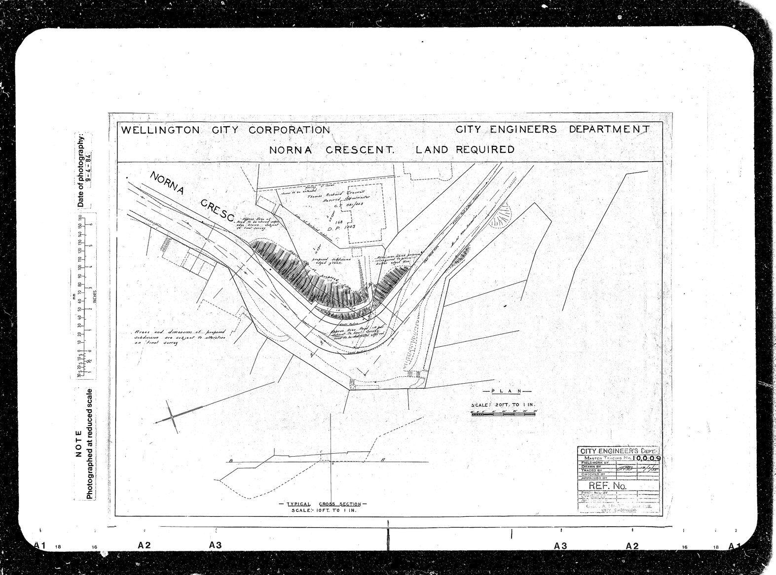 Plan showing land required, Norma Crescent