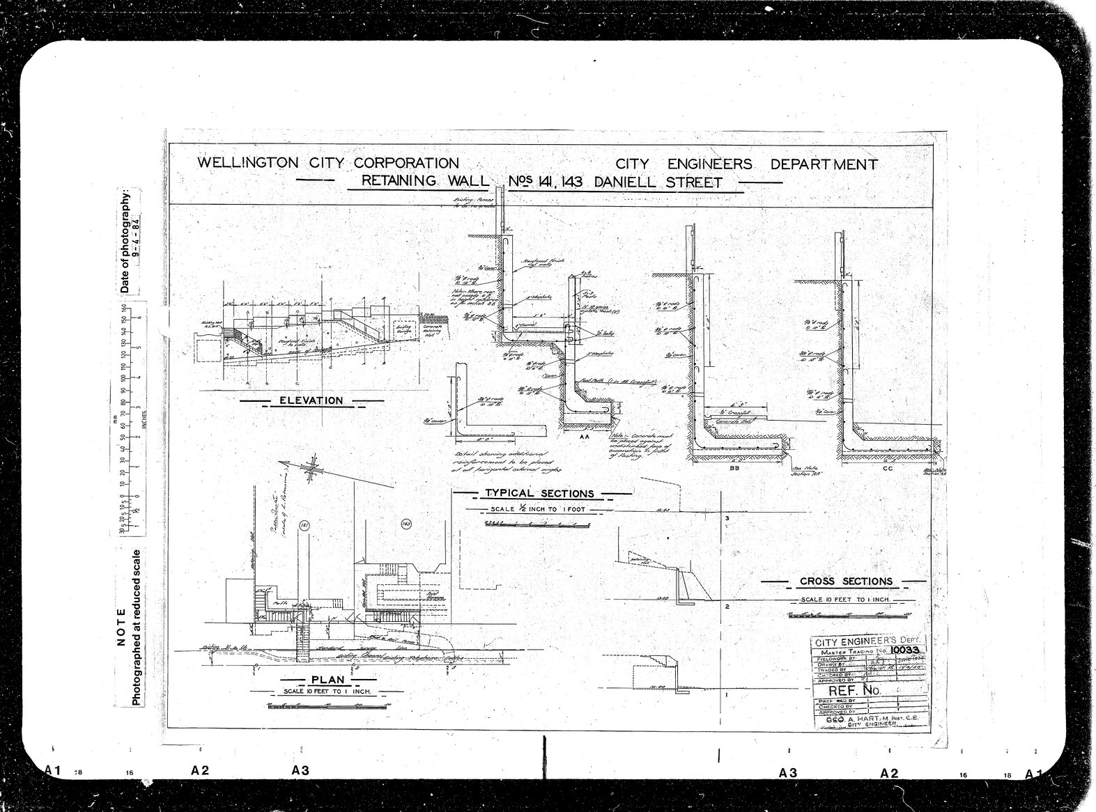 Retaining wall at 141 and 143 Daniell Street