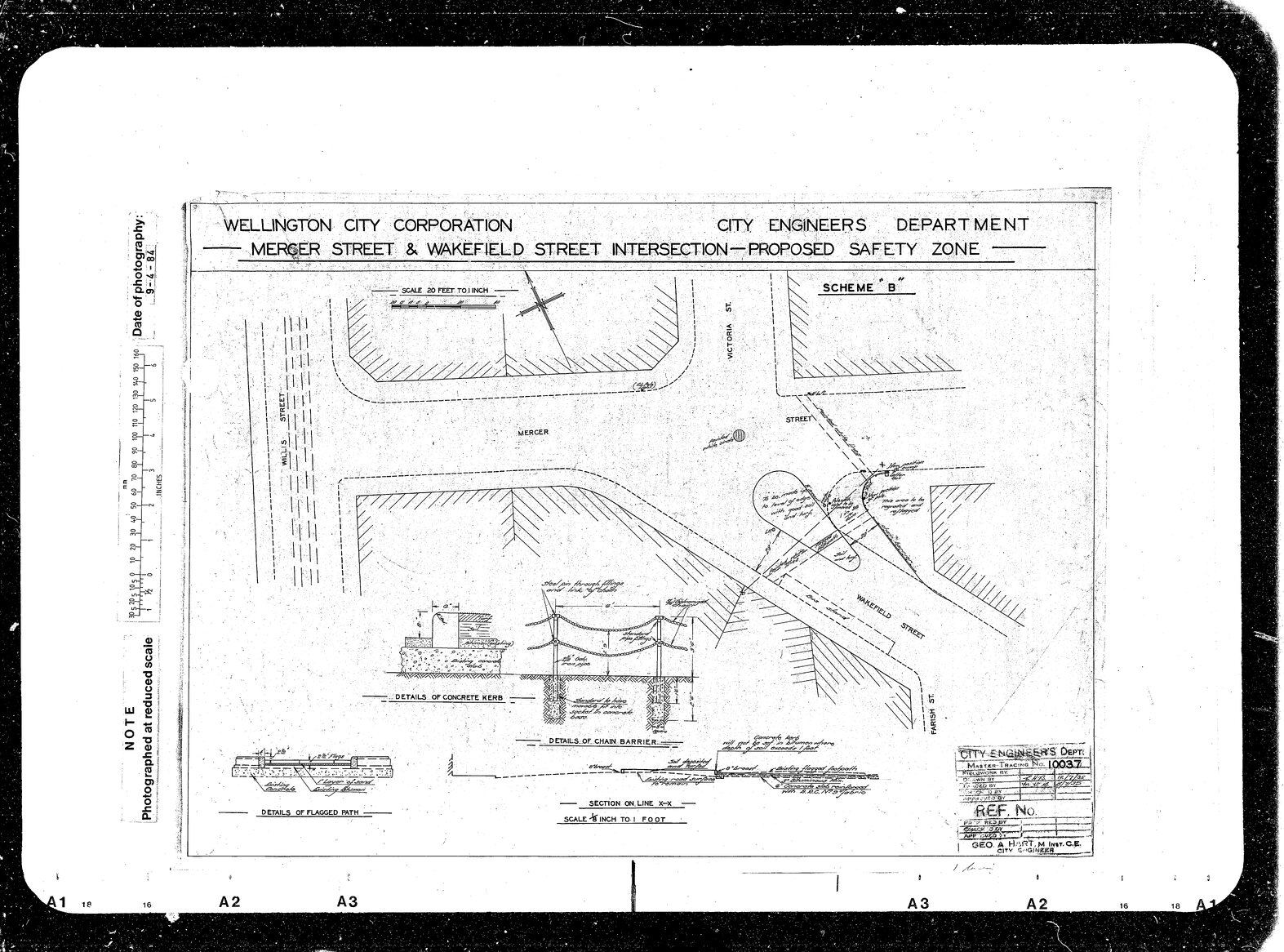 Mercer and Wakefield Streets intersection, proposed safety zone scheme A