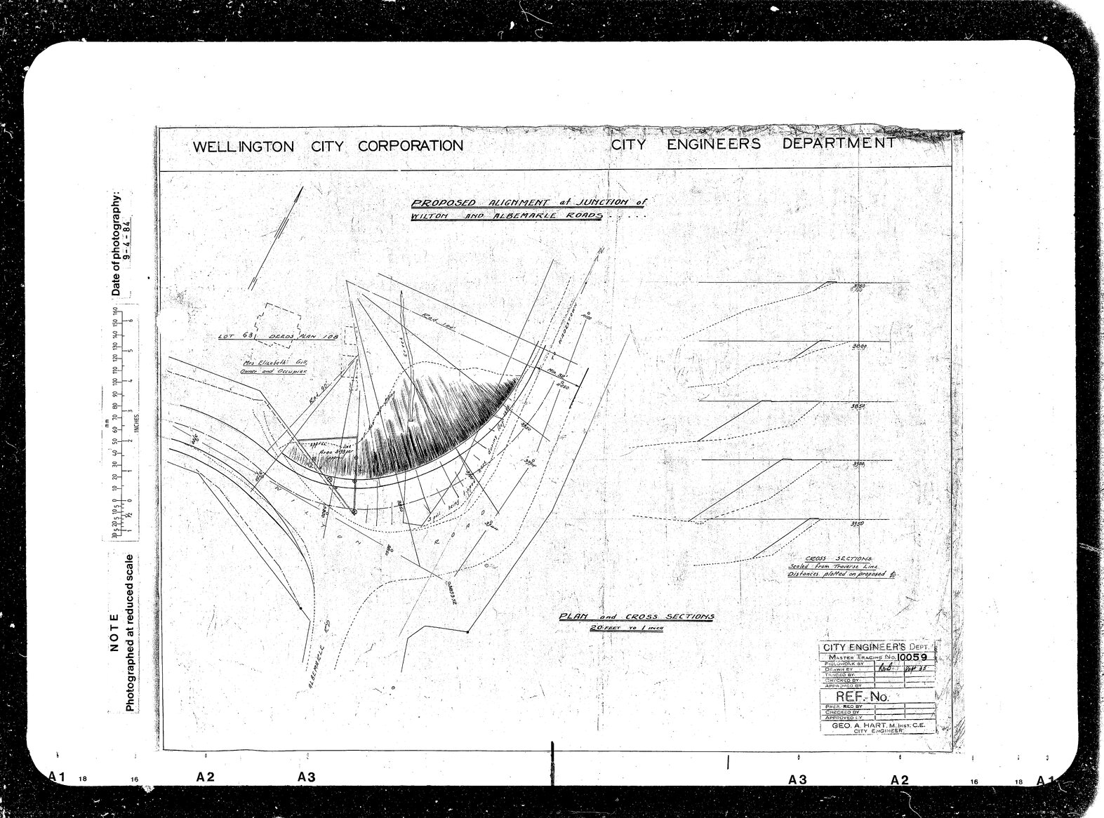 Proposed alignment at junction of Wilton and Albemarle Roads