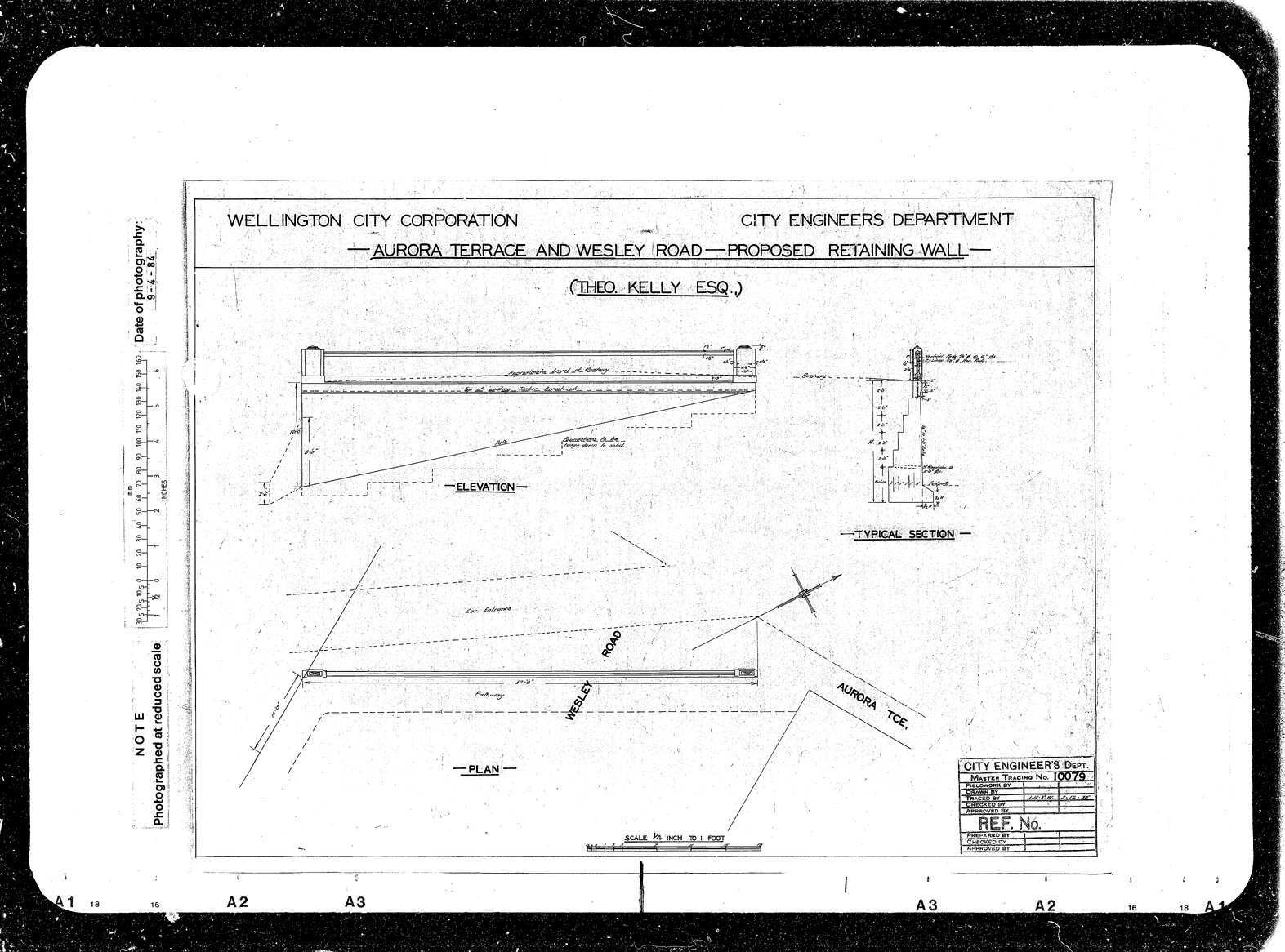 Aurora Terrace and Wesley Road, proposed retaining wall, Theo Kelly