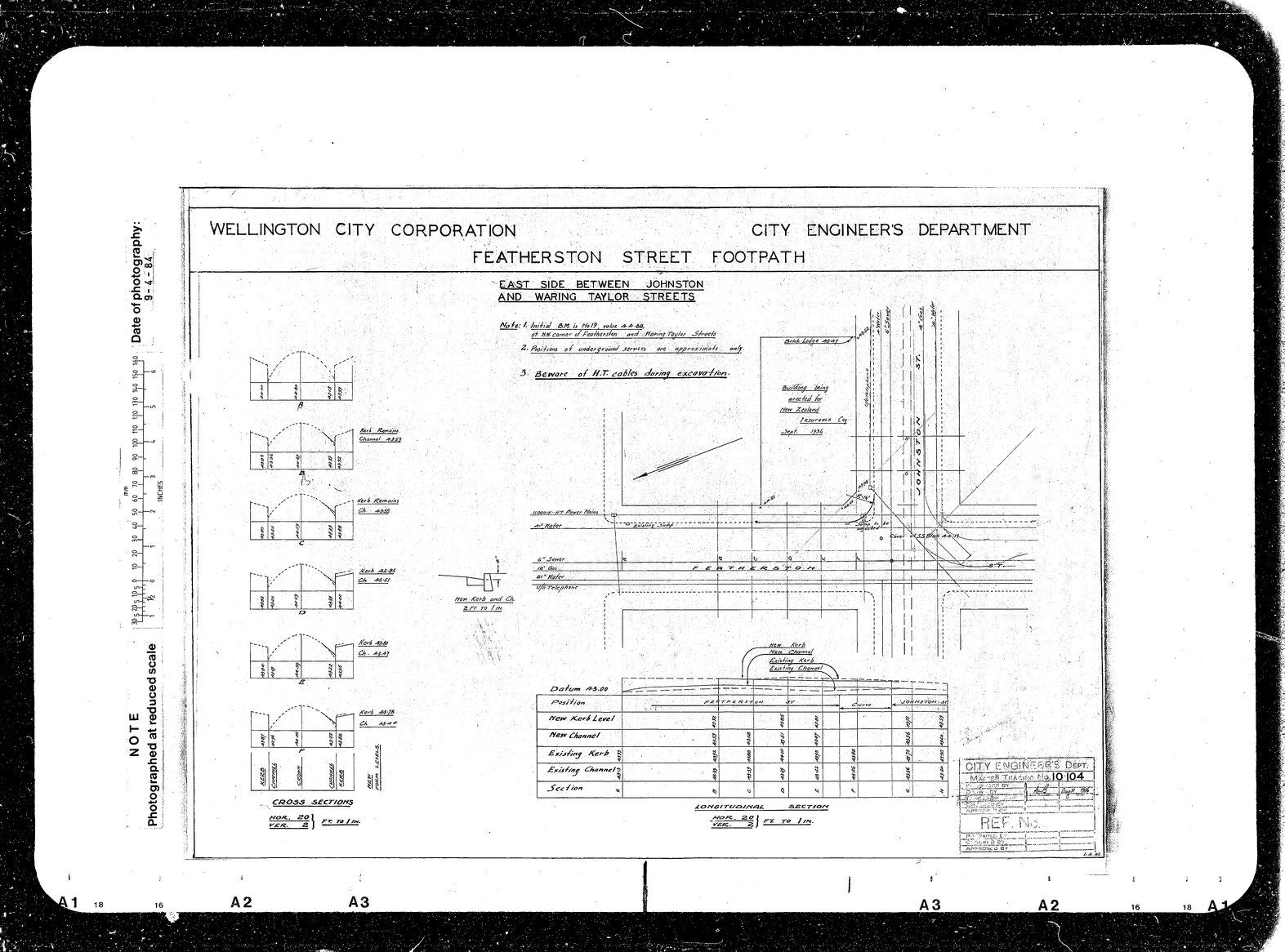 Featherston Street footpaths, East side between Johnson and Waring Taylor Streets