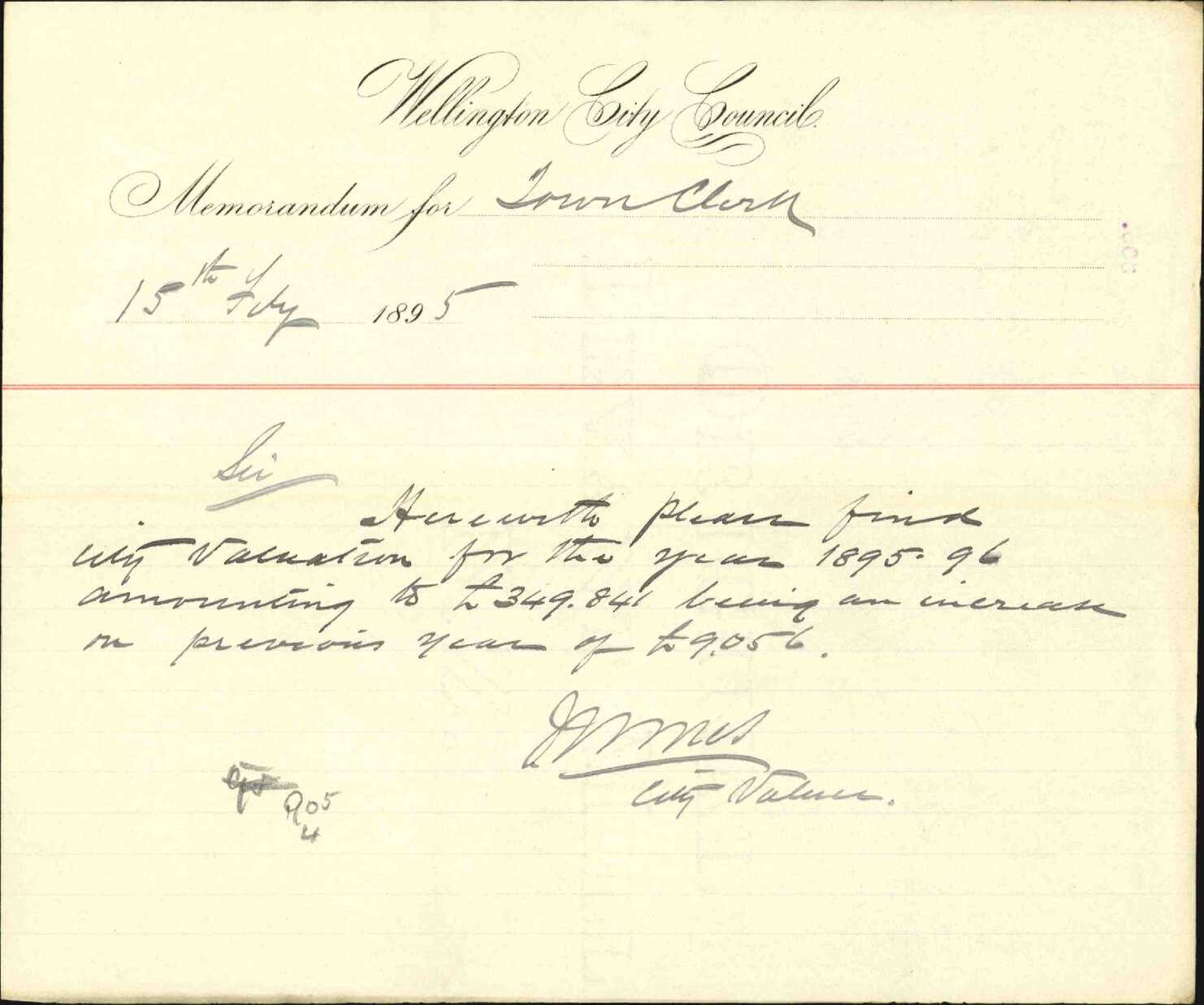 Valuation lists for 1895-6 - City Valuer