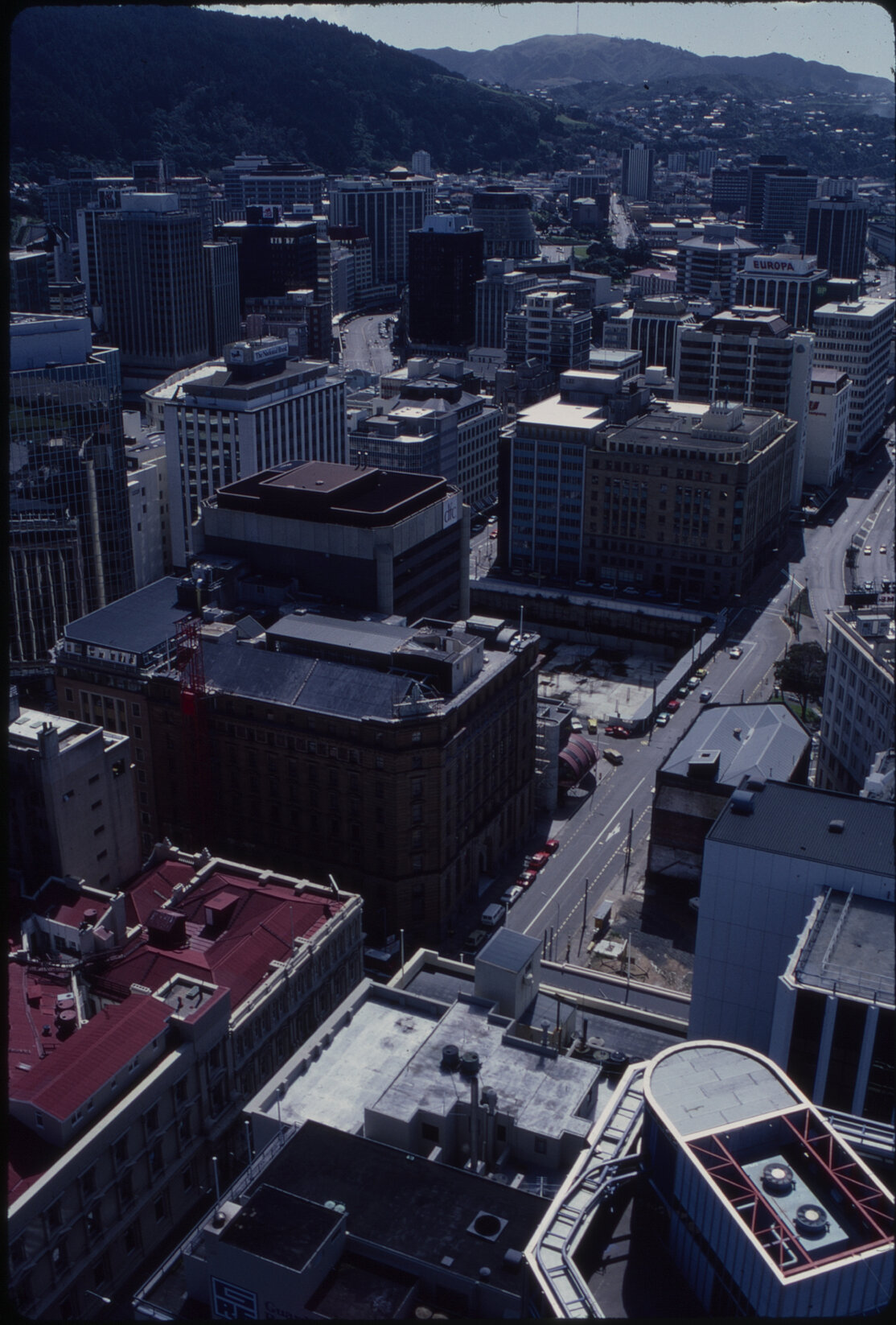 Elevated view from Customhouse Quay and Jervois Quay