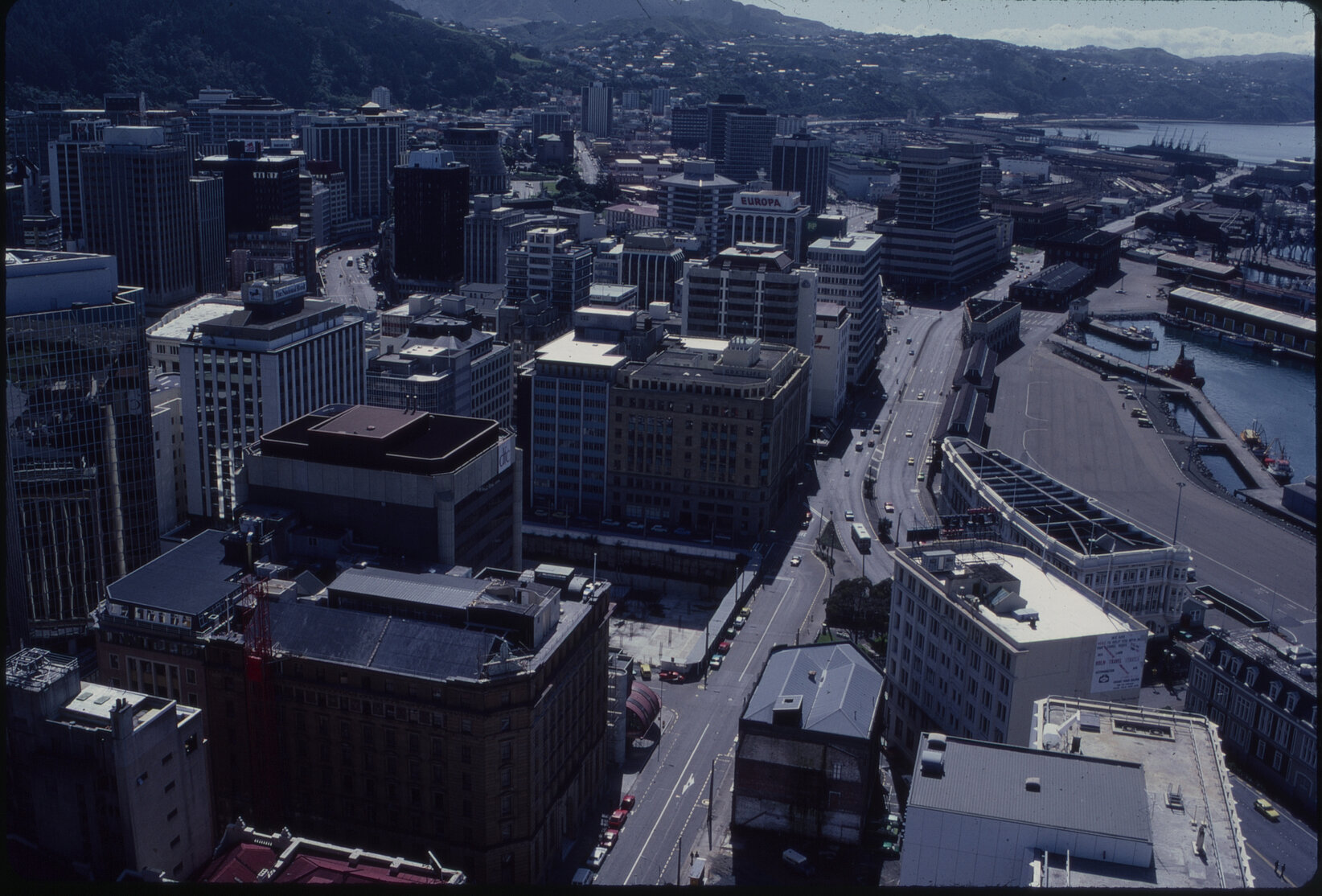 Elevated view of Customhouse Quay and Jervois Quay