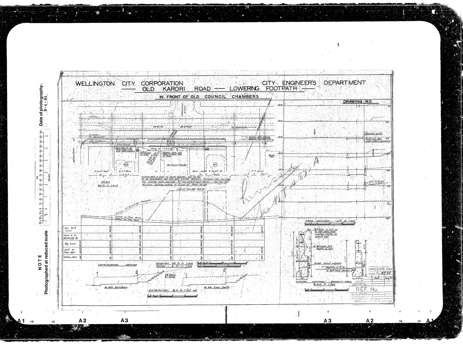 Karori Road, lowering footpath