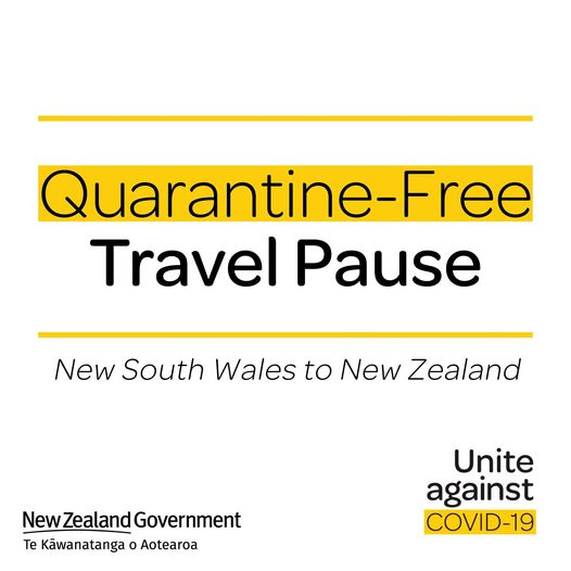 Unite against COVID-19, Facebook post, Quarantine-Free Travel Pause NSW to NZ