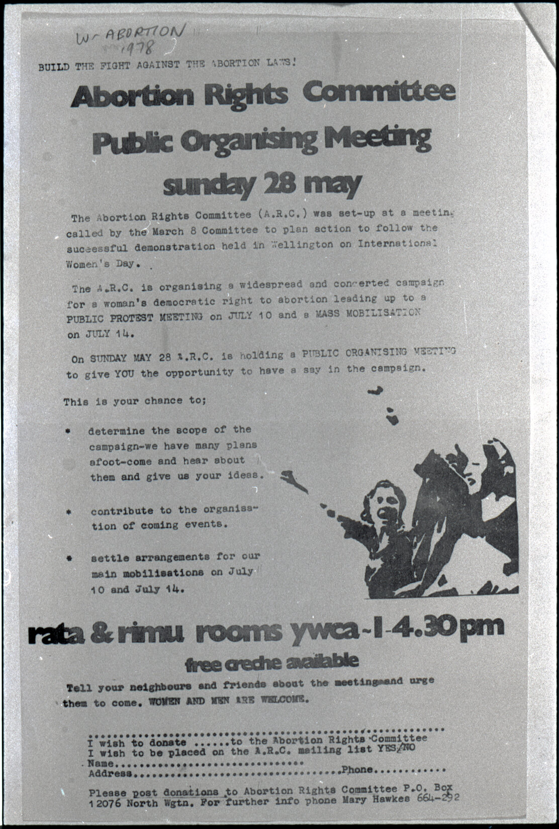 Copy: Abortion, Apartheid, Unions, Nuclear (posters, handouts, protests)