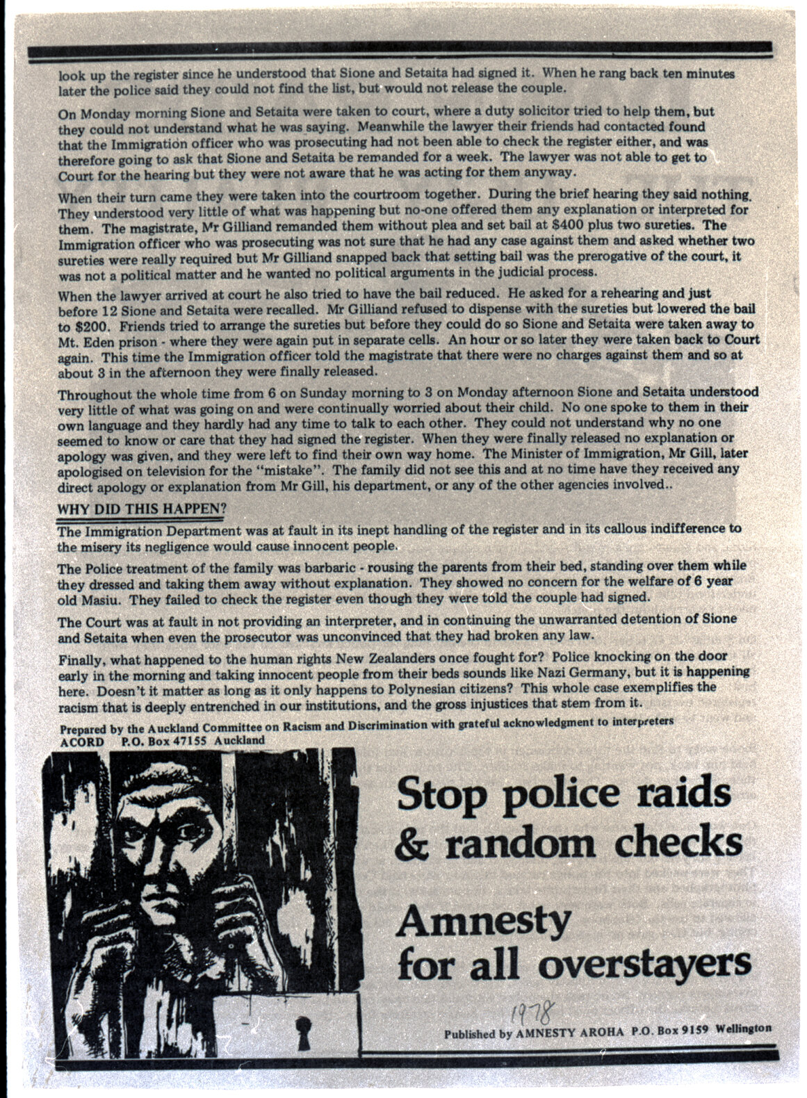 Copy: Abortion, Apartheid, Unions, Nuclear (posters, handouts, protests)