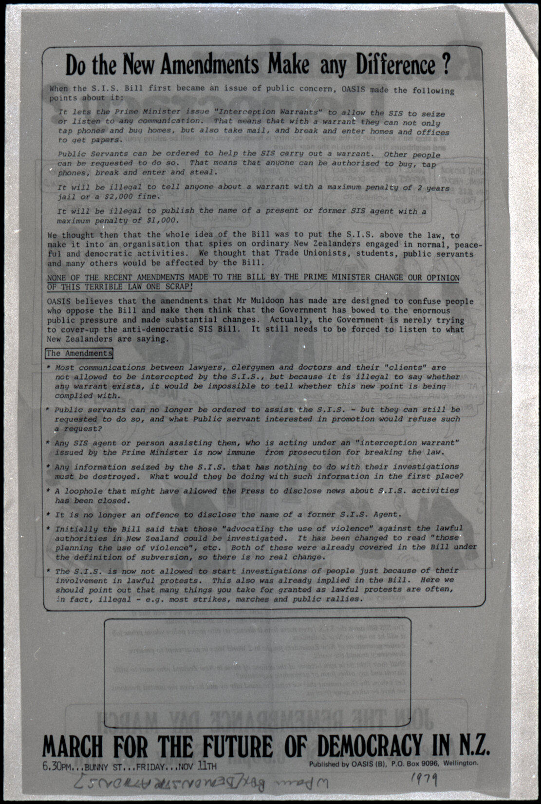 Copy: Abortion, Apartheid, Unions, Nuclear (posters, handouts, protests)