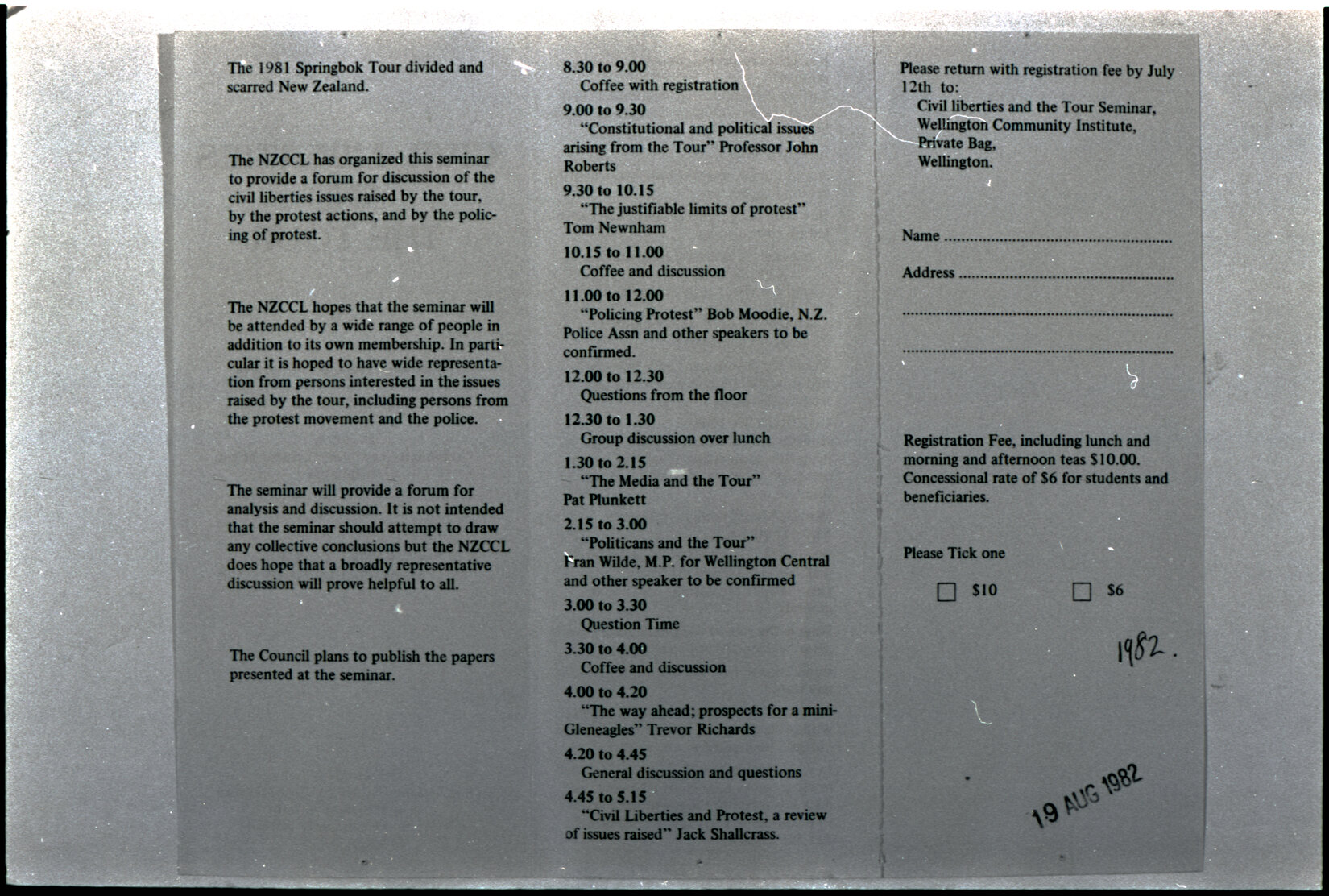 Copy: Abortion, Apartheid, Unions, Nuclear (posters, handouts, protests)