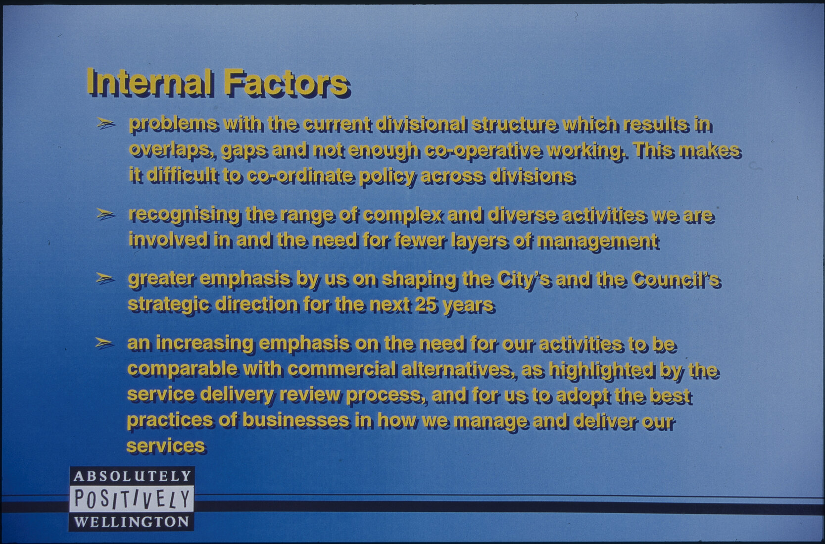 Slides for presentation regarding the possibility of A Consumer Driven Local Authority