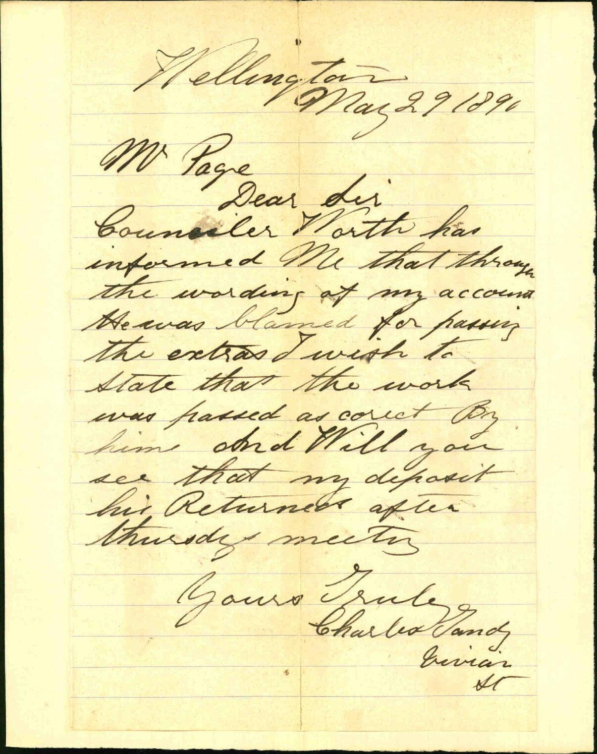 Contract for ladders - C Tandy