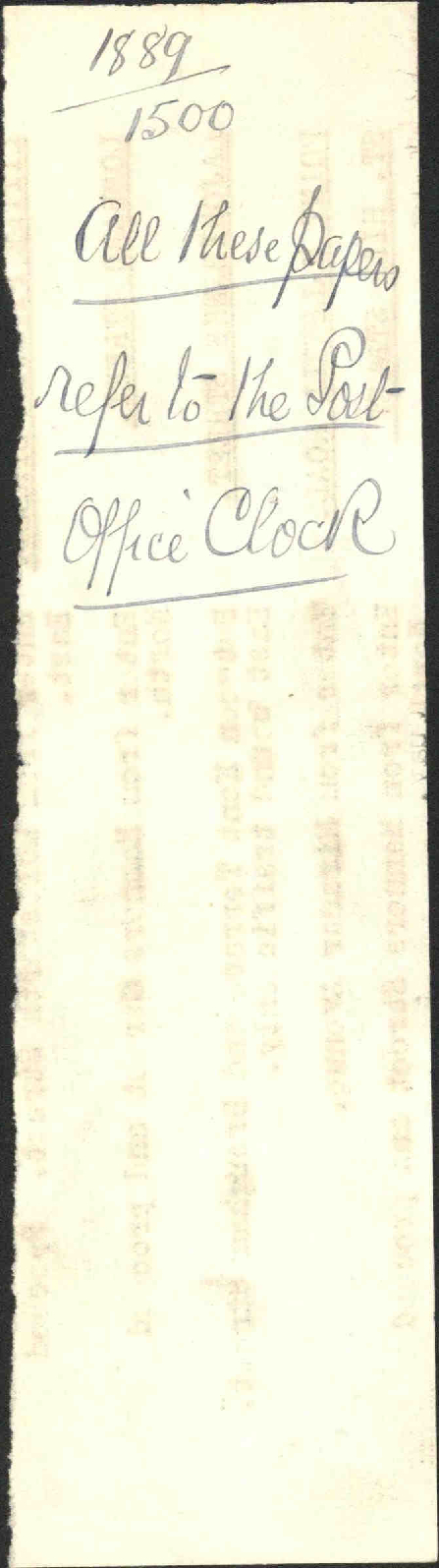 Certificate regarding chimes - Robert Parker [Various papers relating to Post Office Clock]