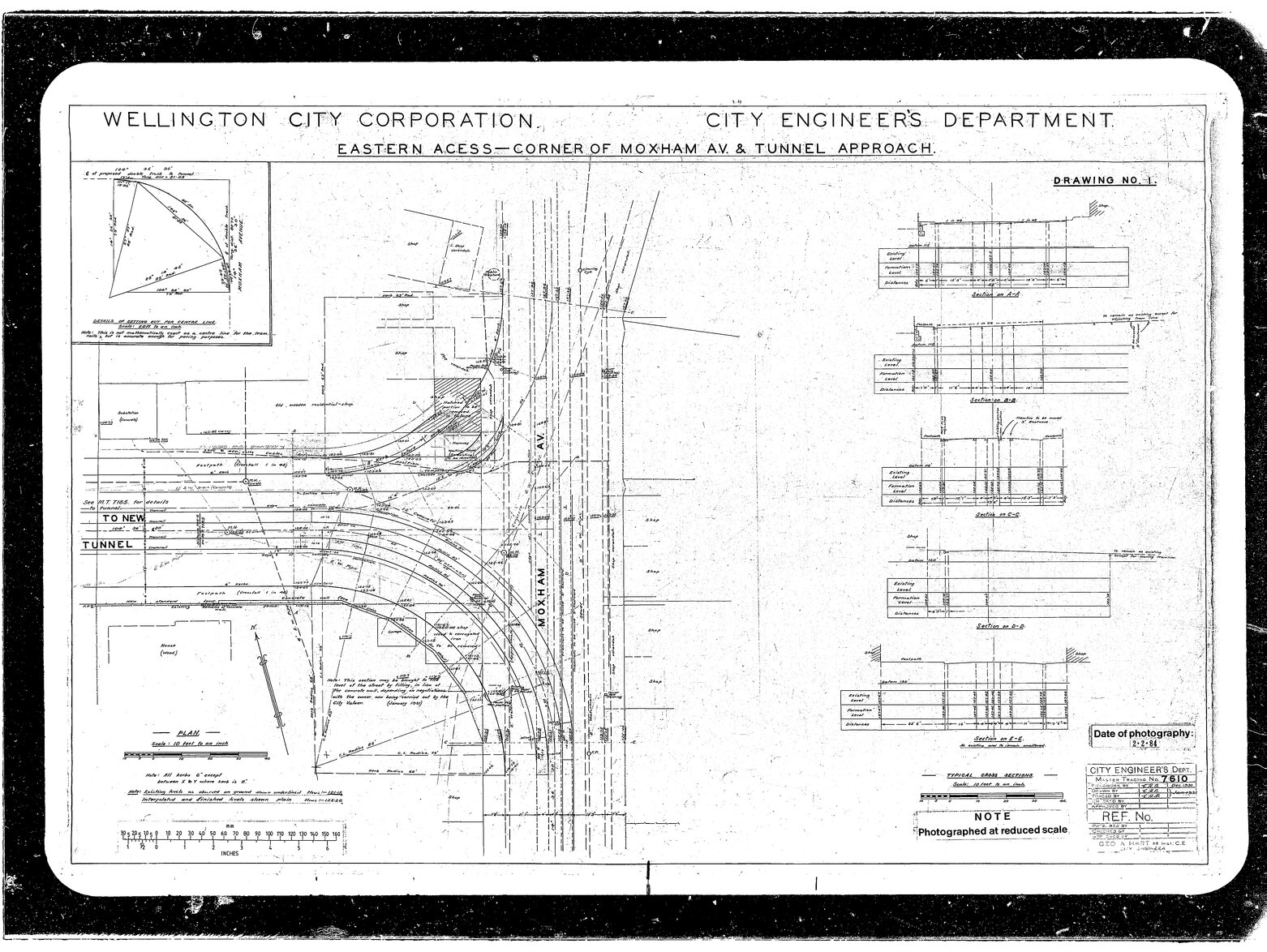 Eastern access, corner of Moxham Avenue and tunnel approach