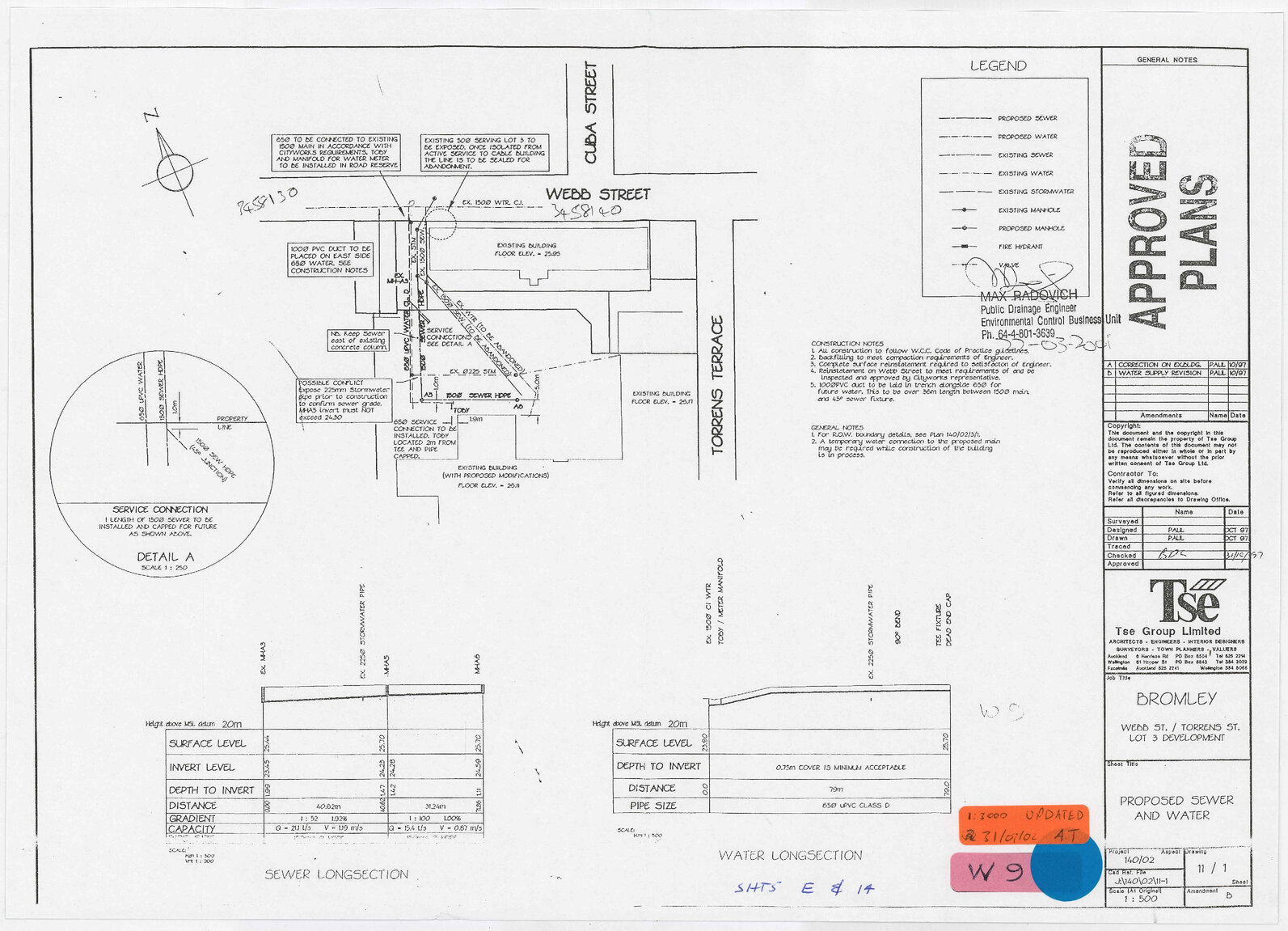 Proposed Sewer and Water