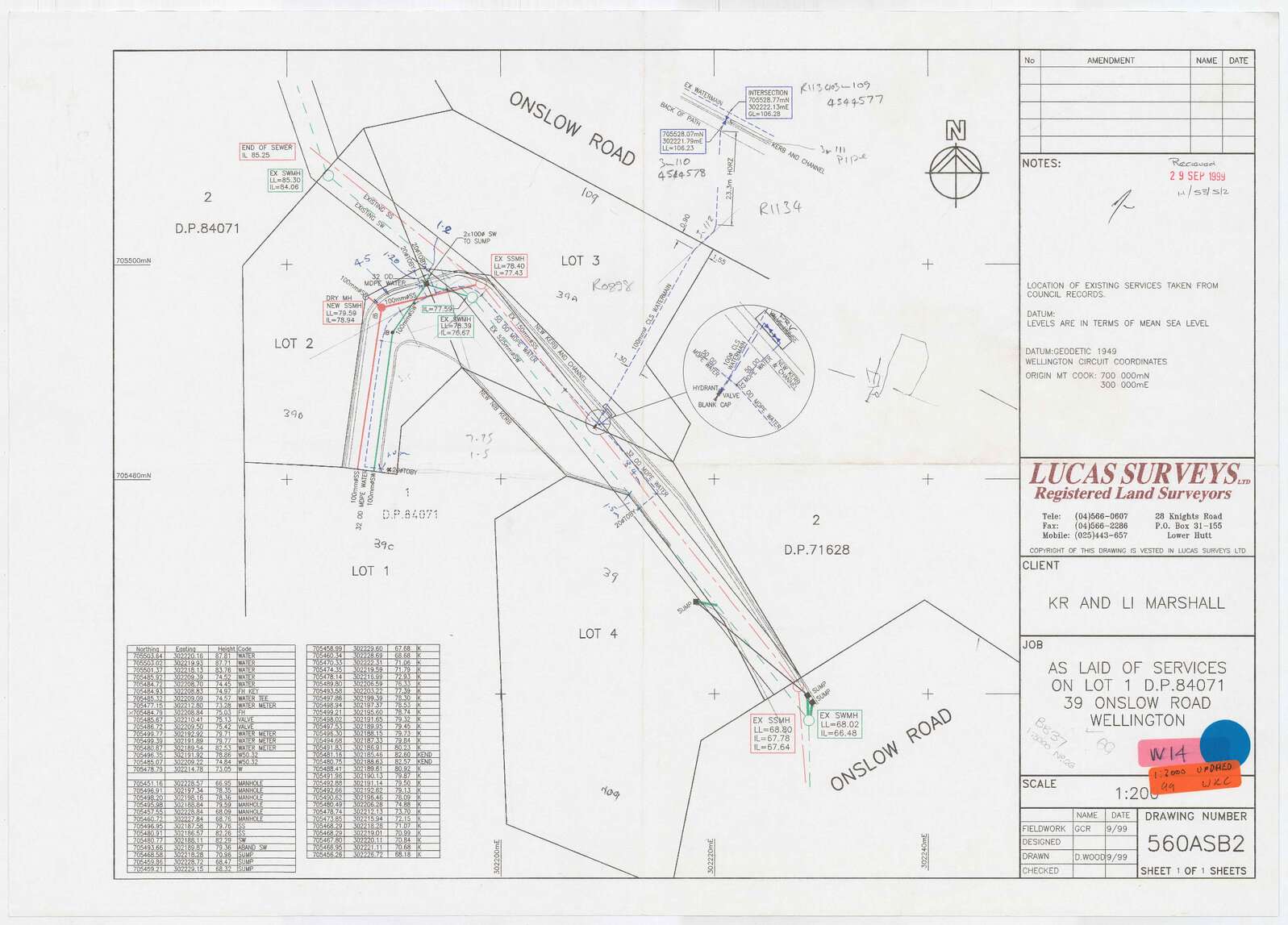 As Laid of Services on Lot 1 DP 84071