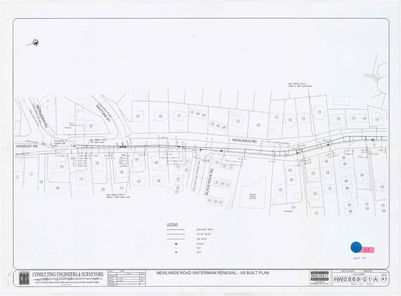 Newlands Road Watermain Renewal - AS Built Plan