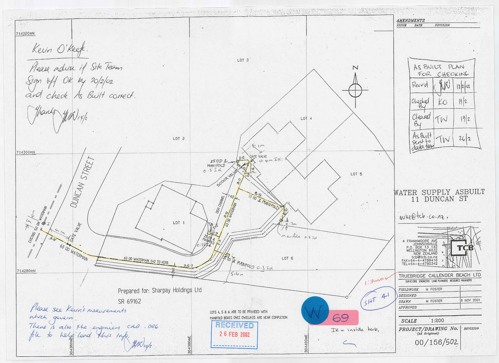 Water Supply Asbuilt 11 Duncan street