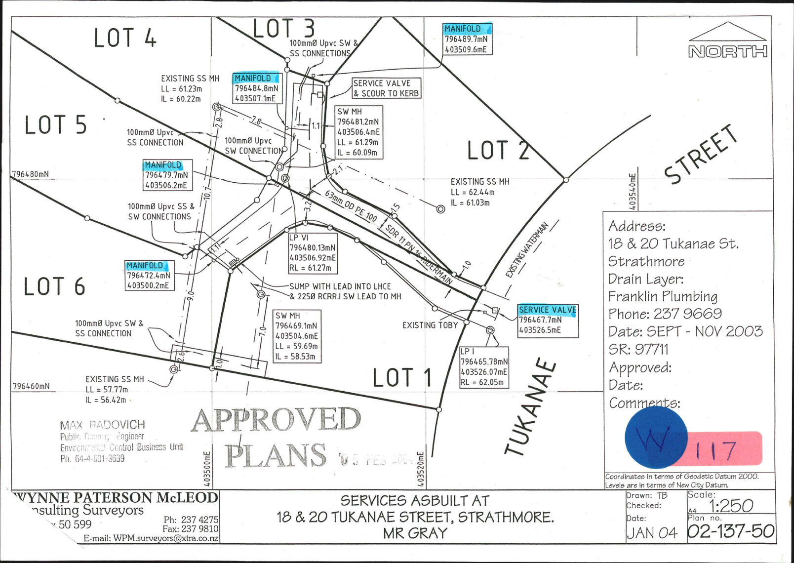 Services Asbuilt at 18 &amp; 20 Tukanae Street, Strathmore
