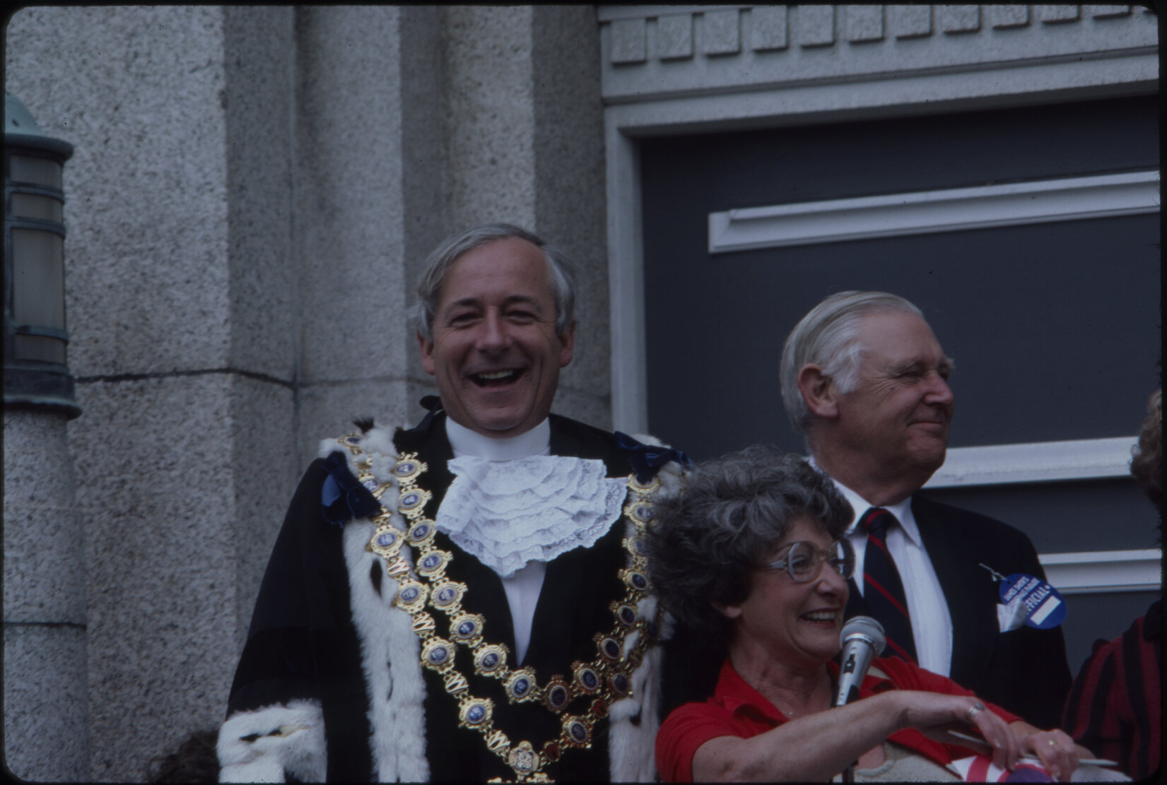 Parades, Mayor Sir Michael Fowler outside MOB