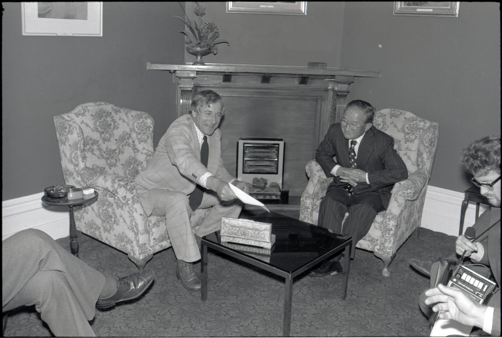 Presentation of $6,000 cheque by Korean Ambassador to Operation Waterloo (fundraising activity for MFC) Mayor Fowler, Councillor B F O'Brien, His Excellency Mr Choon Hee Kang and Councillors I W Lawrence