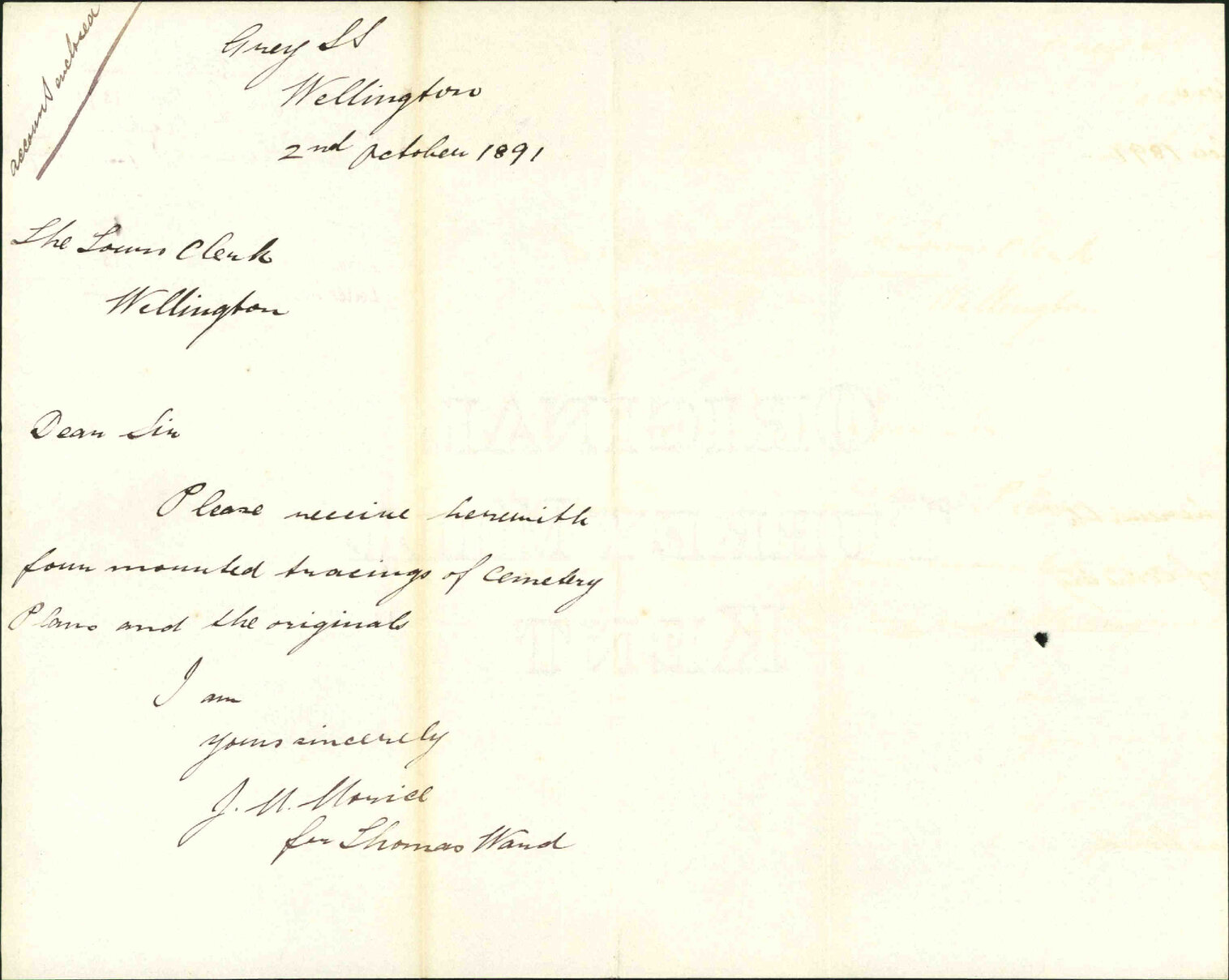 Plans of Cemetery - Thomas Ward