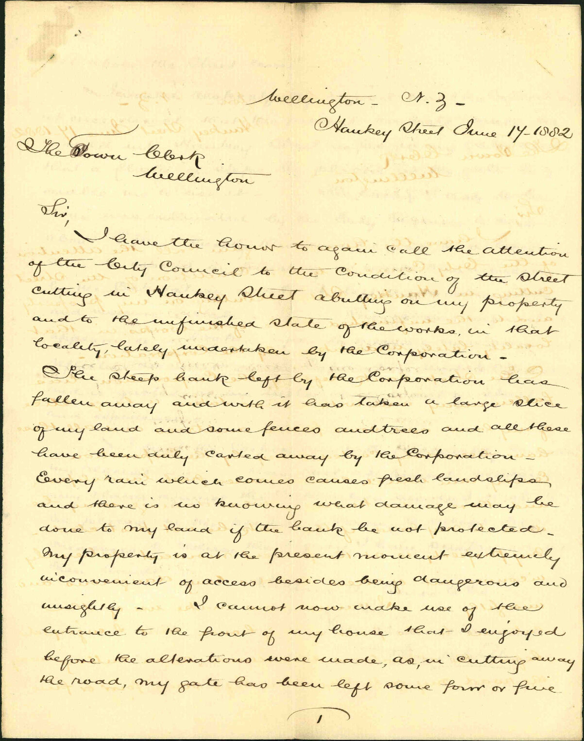 As to retaining wall at Hankey Street - Frank Willis