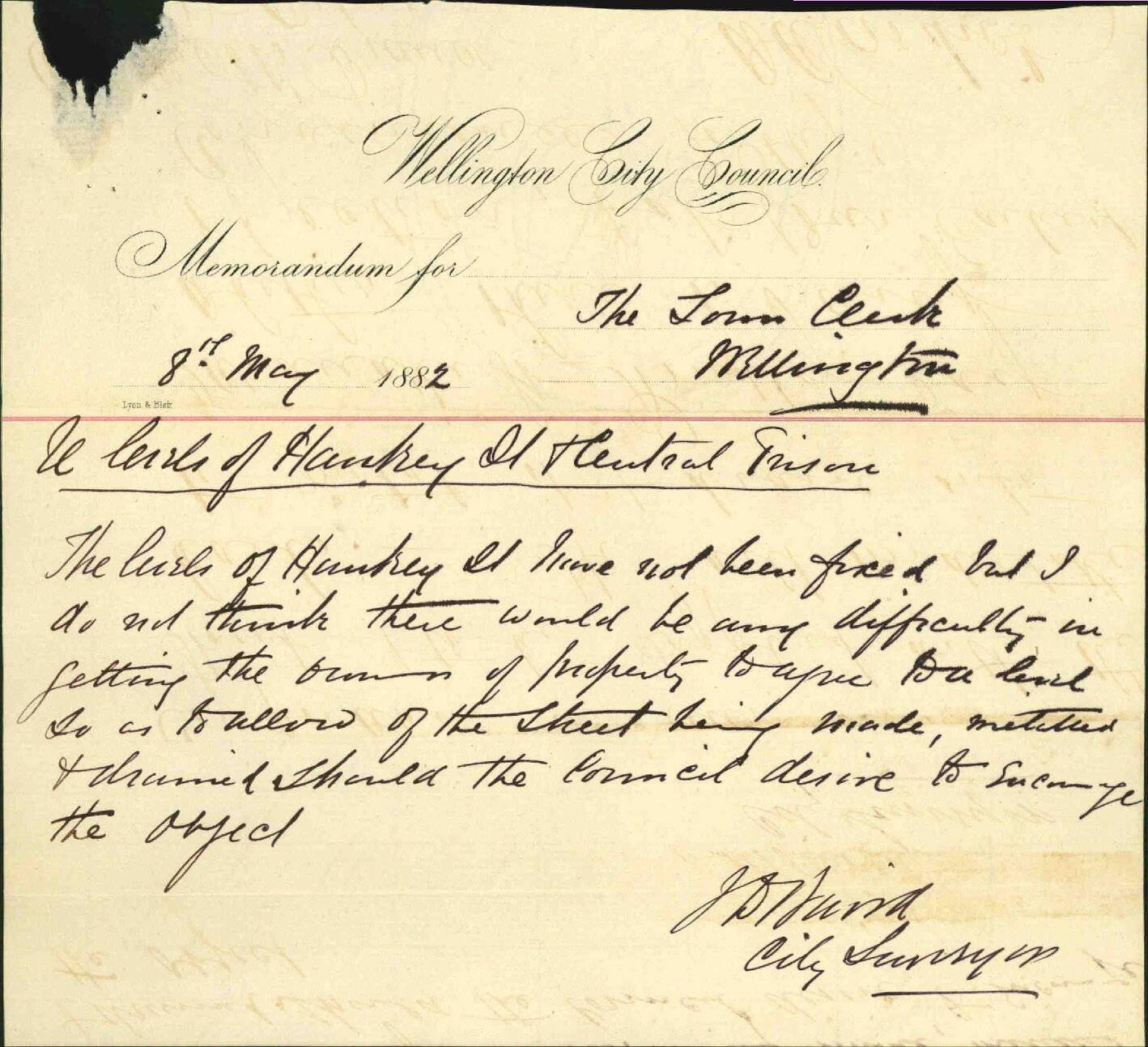 Cutting into and levels of Hankey Street - Colonial Architect