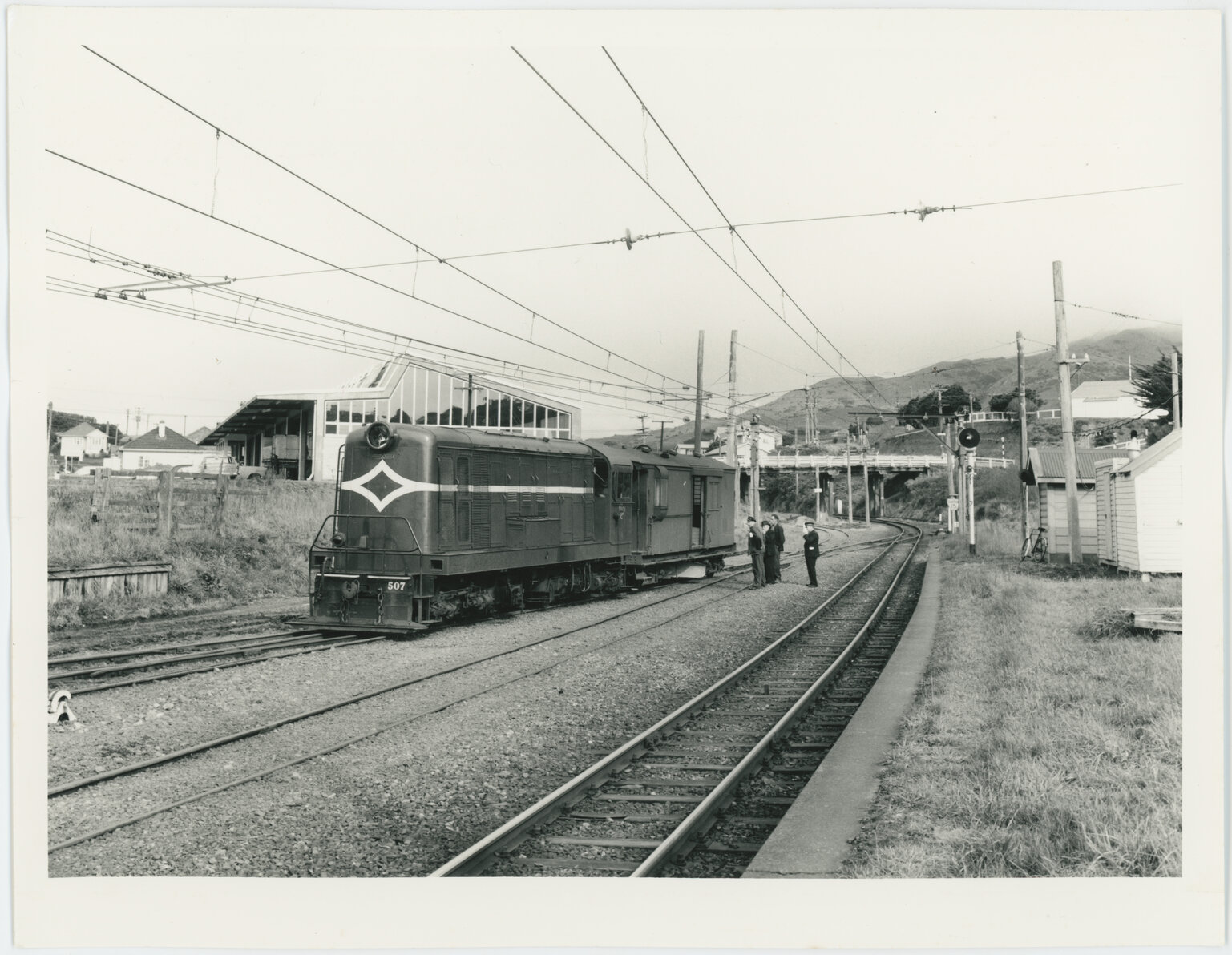 Train on Johnsonville Railway, view looking south