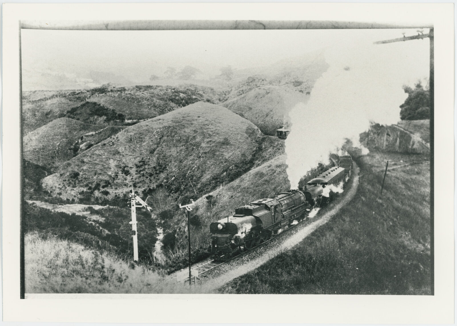 Train heading north at site of Crofton Downs Railway Station