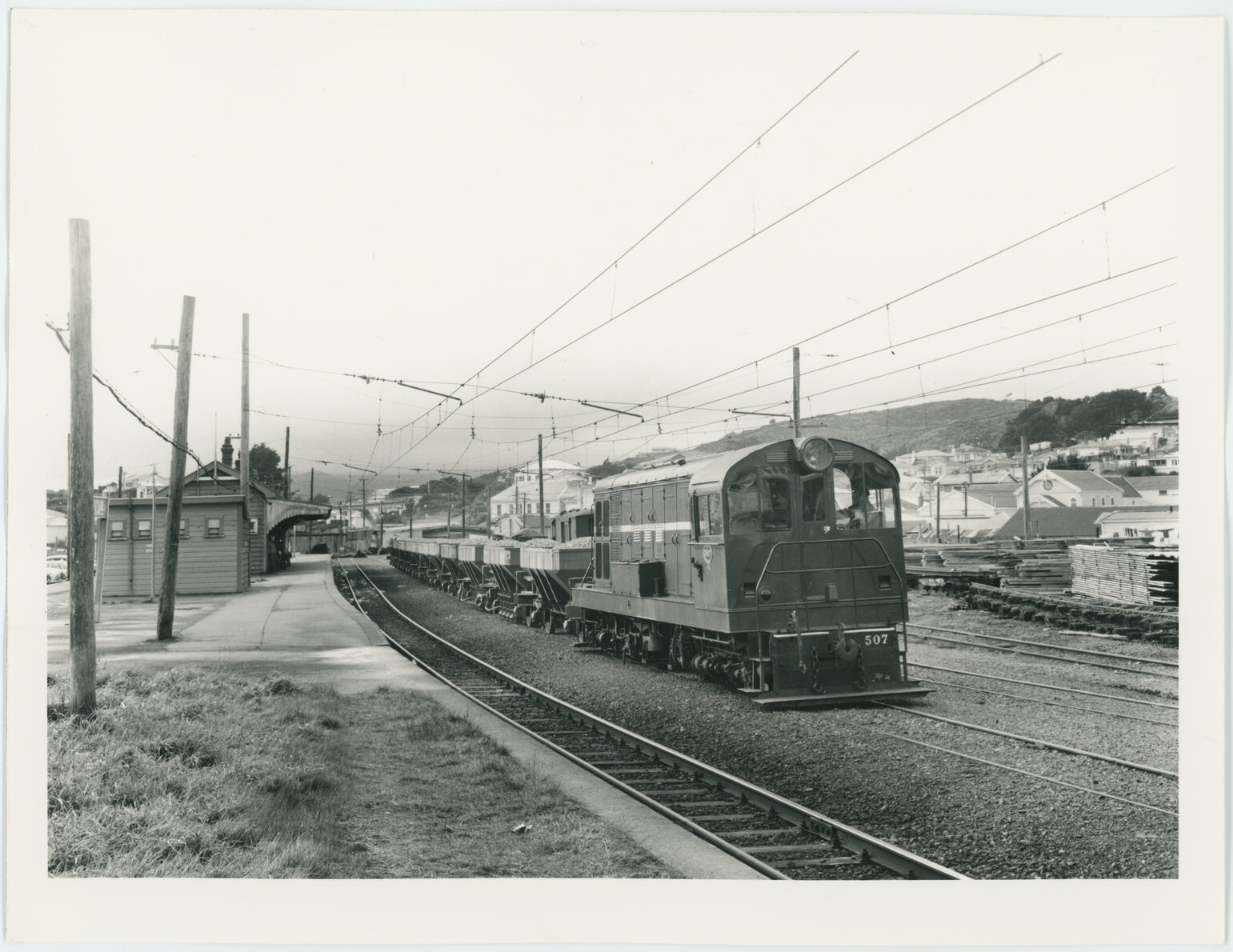 Train on Johnsonville Railway, view looking north