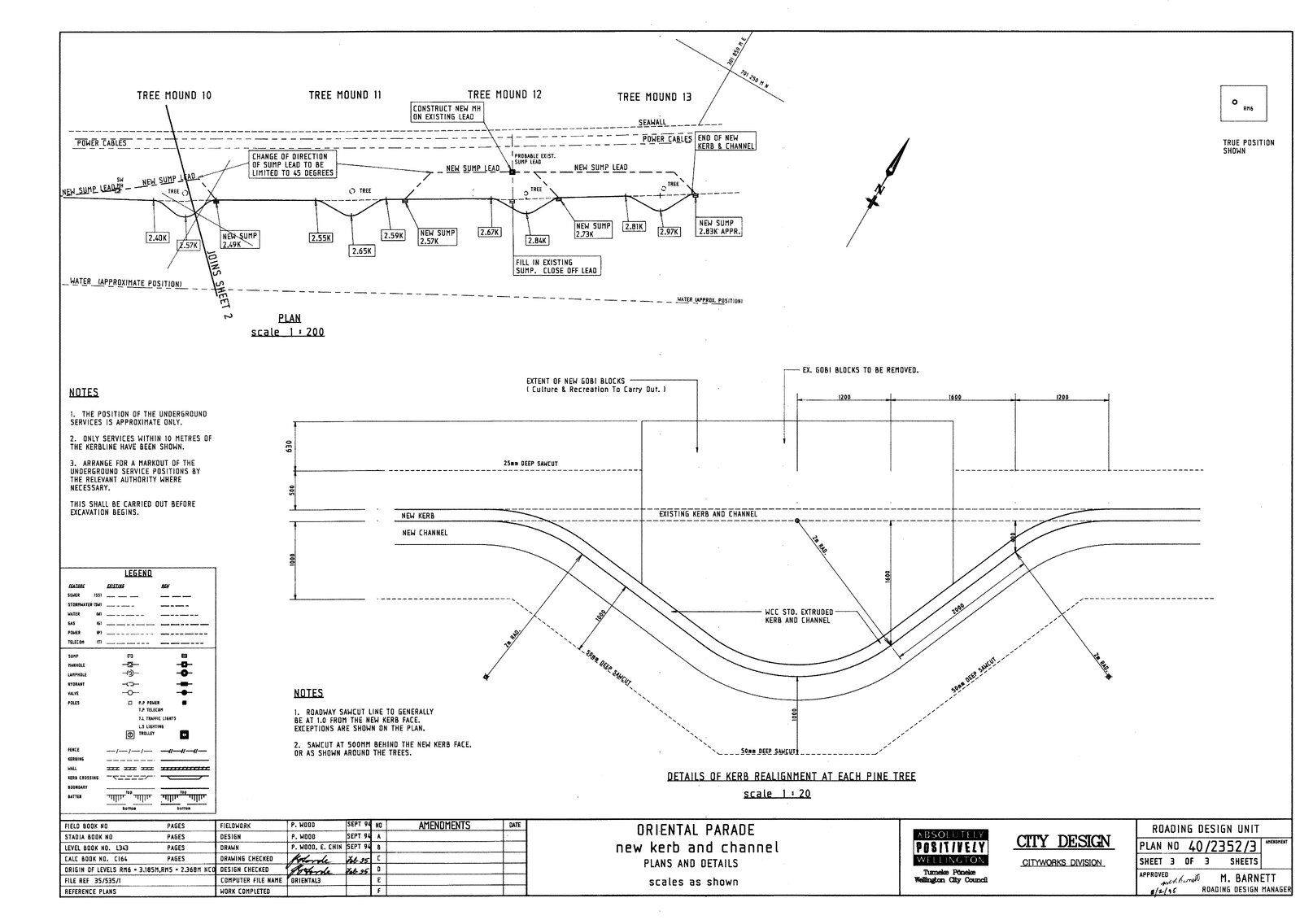 Oriental Parade, Kerb &amp; Channel, Plan &amp; Details
