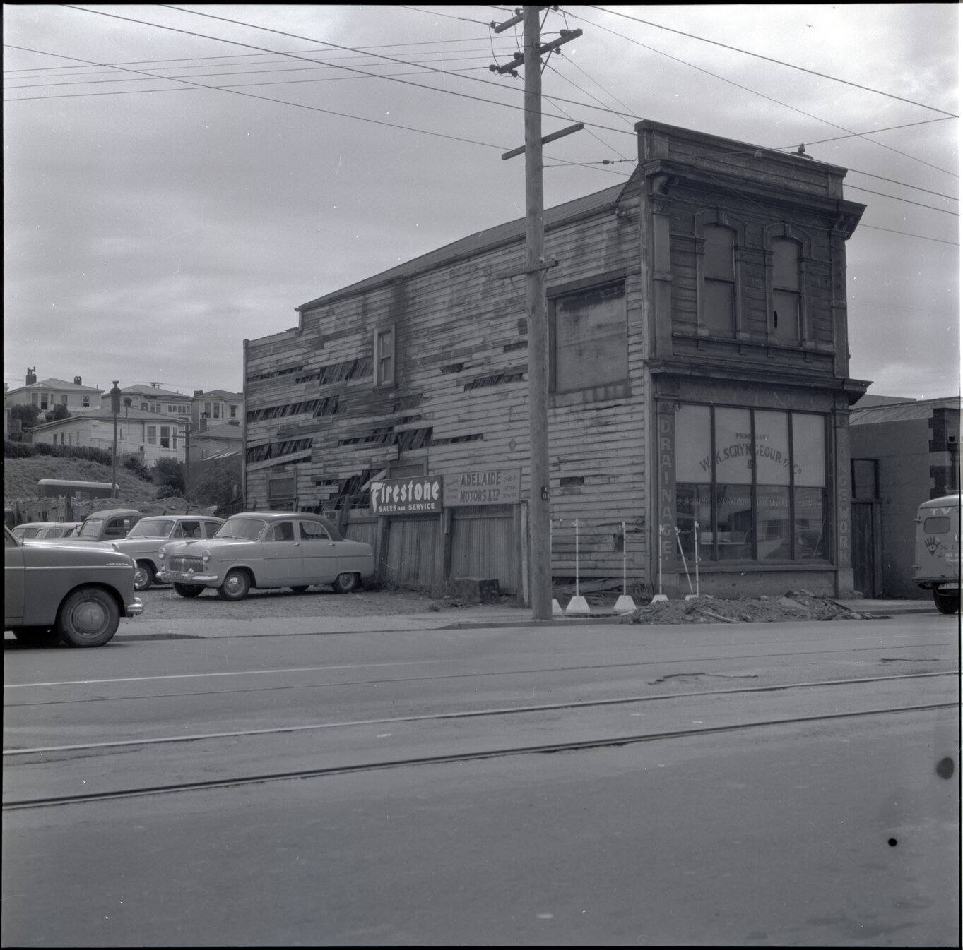 c. Sub-standard building, 76 Adelaide Road, a two story wooden building next to the Adelaide Road Sub Station