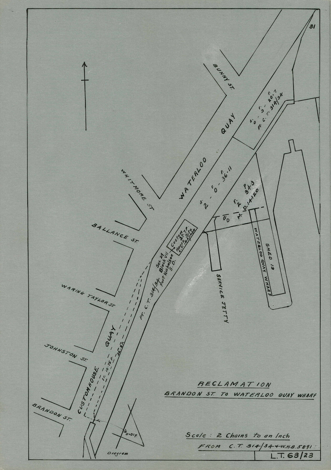 Reclamation. Brandon Street to Waterloo Quay Wharf