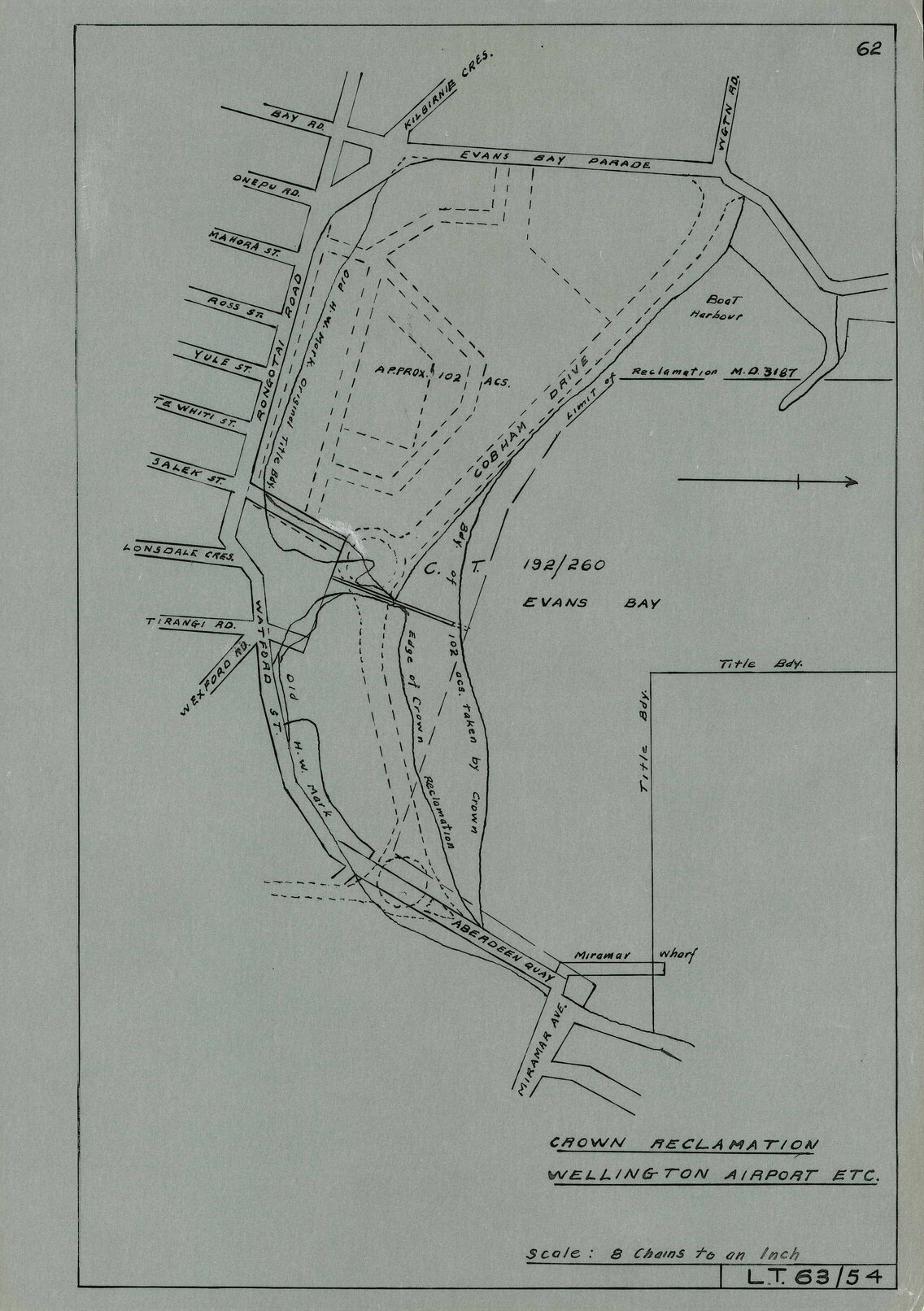 Crown Reclamation. Wellington Airport etc.