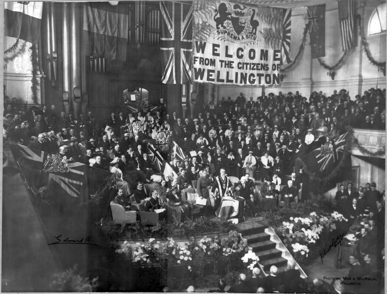 Civic reception in the Town Hall for the Prince of Wales, during royal visit