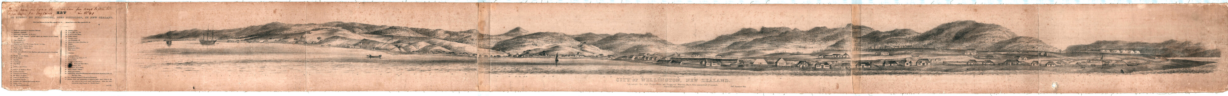 Print of: Luke Nattrass sketch City of Wellington, New Zealand 1841