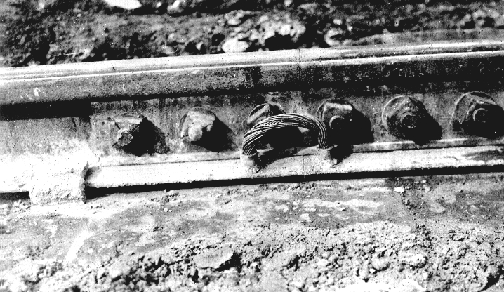 Detail of tram rail joint