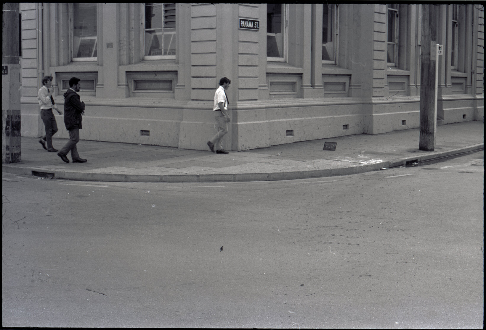 Full coverage of all sides of G P O, Panama Street, G P O footpath, streetscape, Featherston Street, G P O footpath