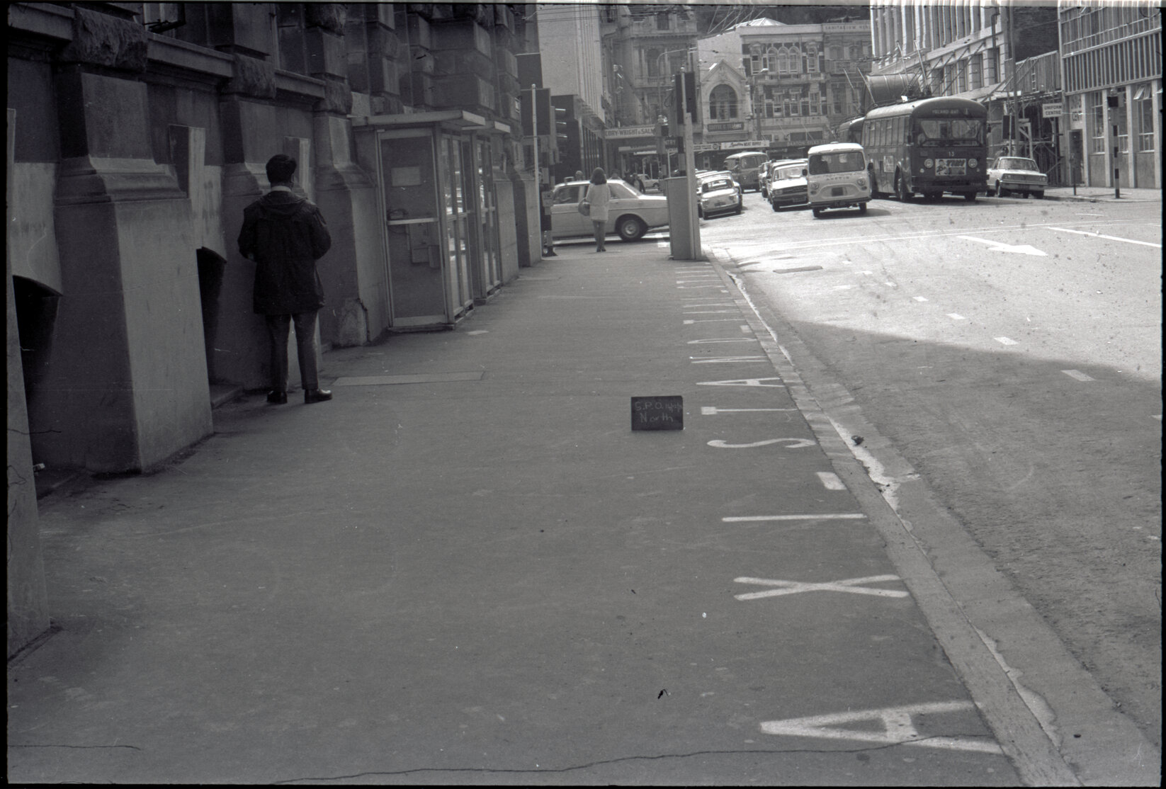 Full coverage of all sides of G P O, Panama Street, G P O footpath, streetscape, Featherston Street, G P O footpath