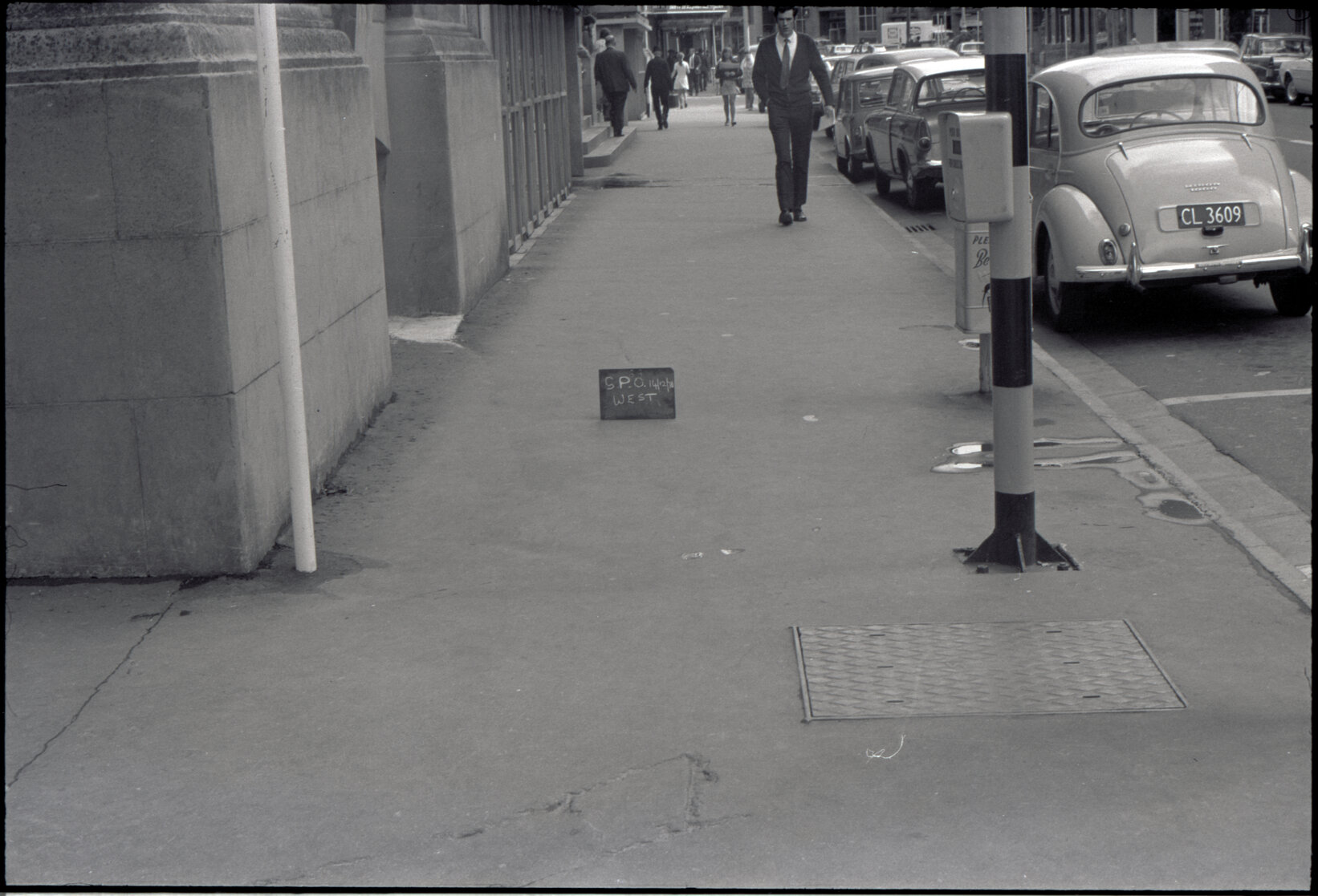 Full coverage of all sides of G P O, Panama Street, G P O footpath, streetscape, Featherston Street, G P O footpath