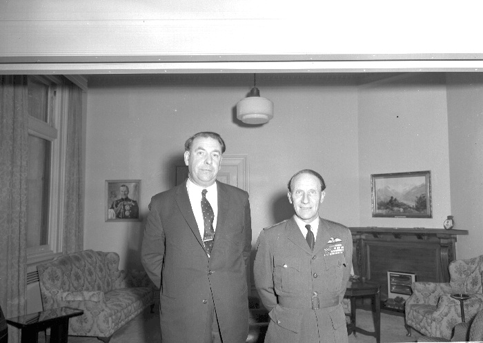 Air Marshall Sir Davis Barnett, with Mayor Kitts