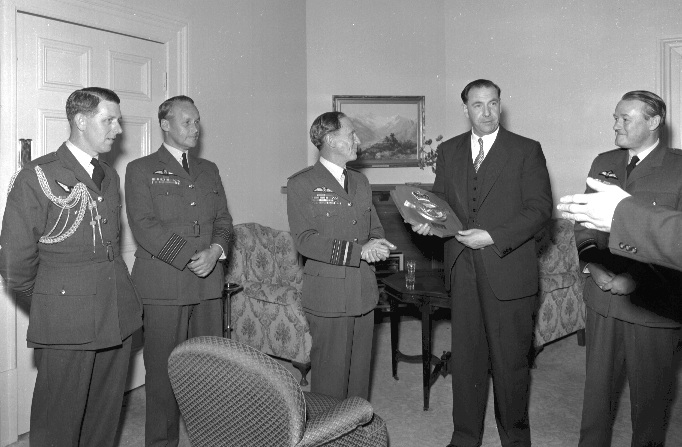 Air Marshall Sir Denis Barnett, with Mayor Kitts