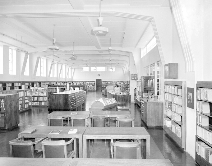 Central Public Library Reference Room interior, Mercer Street